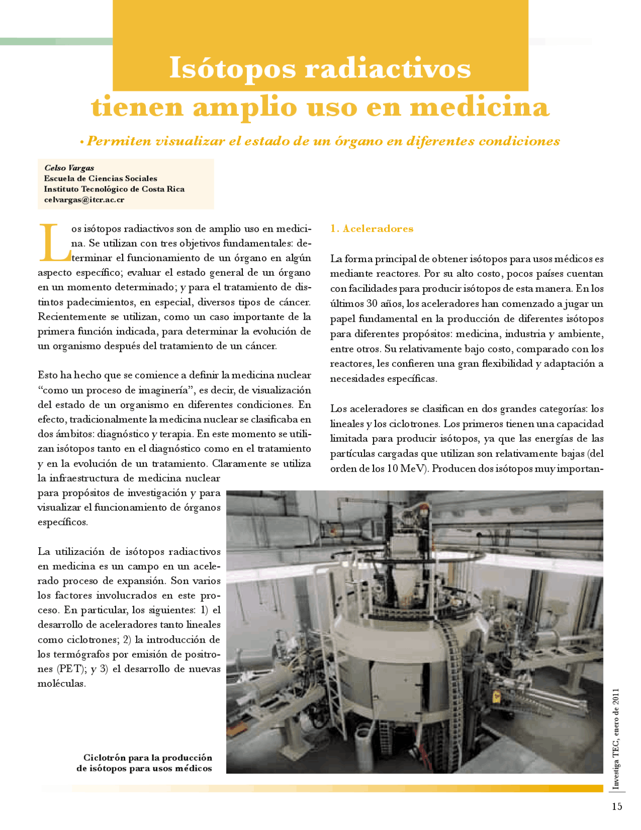 Isótopos radiactivos en la medicina - Docsity