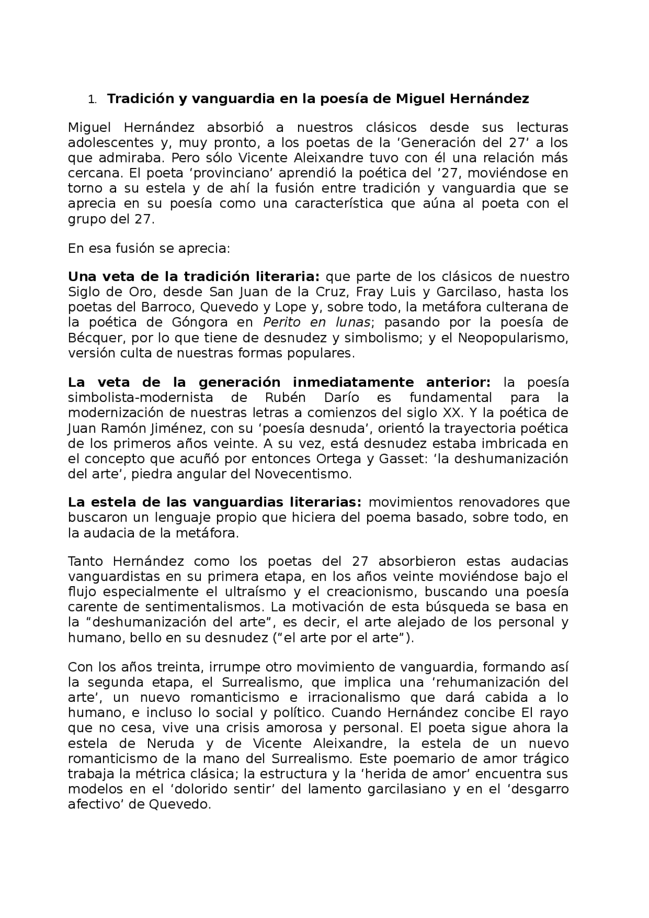 Epigrafes Miguel Herandez Docsity