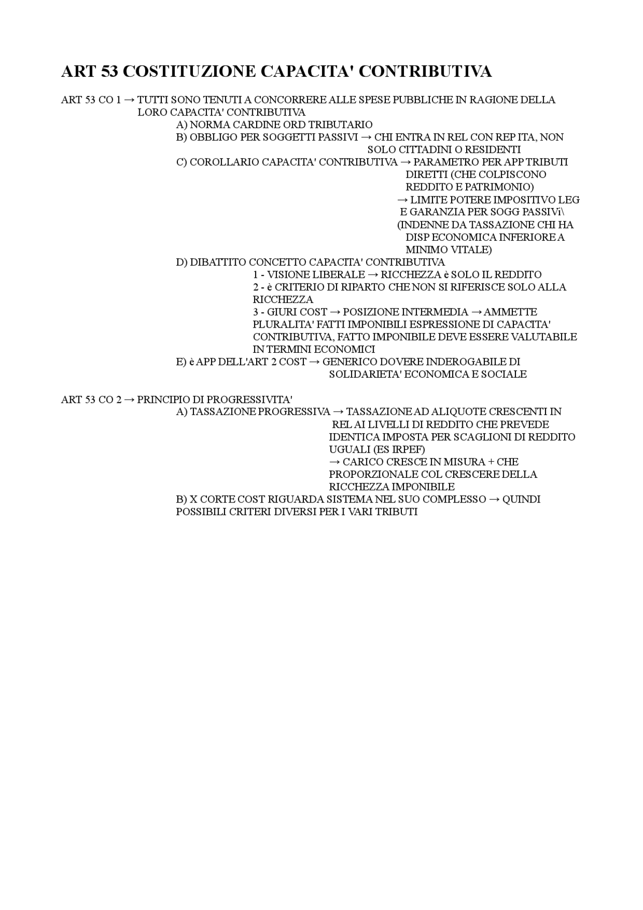 La capacità contributiva art. 53 della Costituzione Docsity