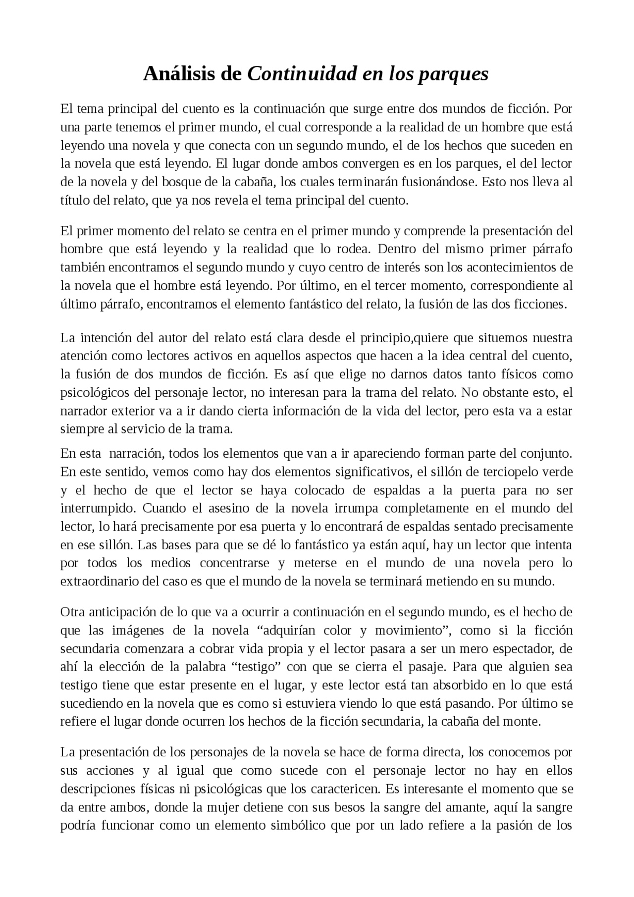 Analisis Continuidad En Los Parques Docsity