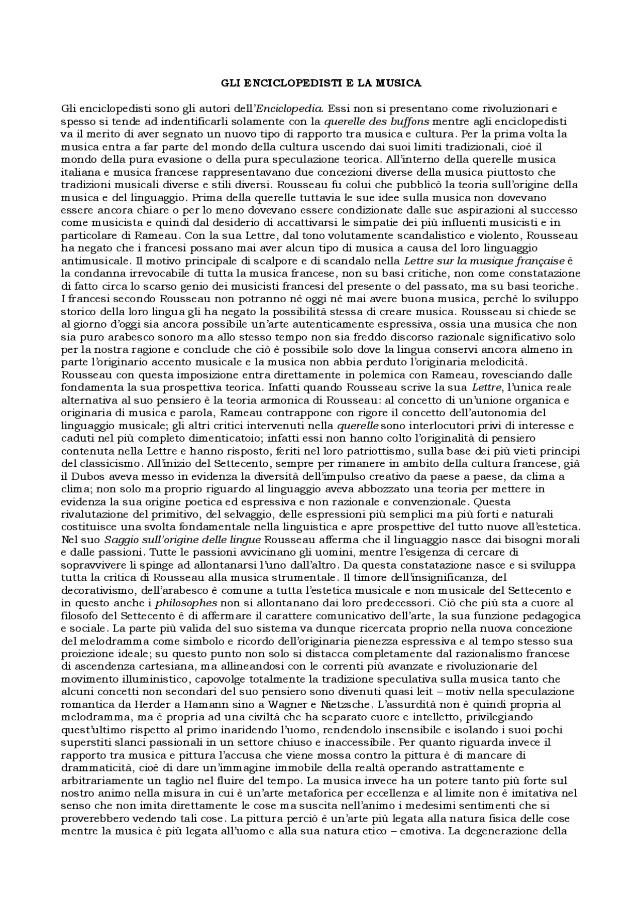 Enrico Fubini, Gli enciclopedisti e la musica, Torino, Einaudi, 1971