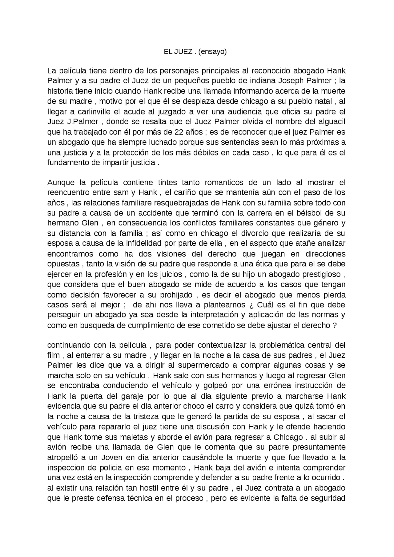Analisis Pelicula El Juez Docsity