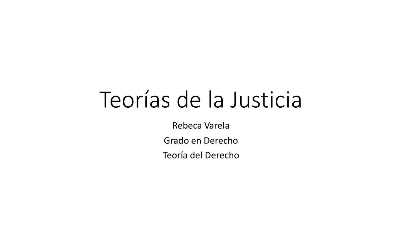 TEORIAS DE LA JUSTICIA Docsity