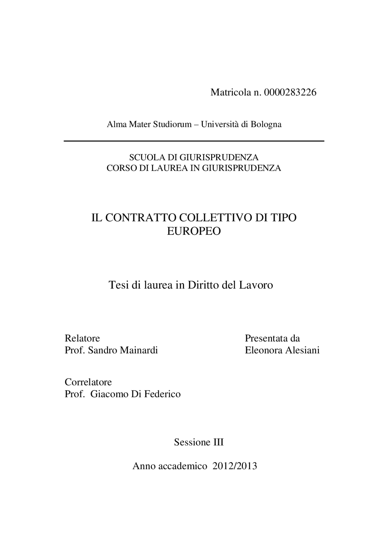 Il contratto collettivo di livello europeo Docsity