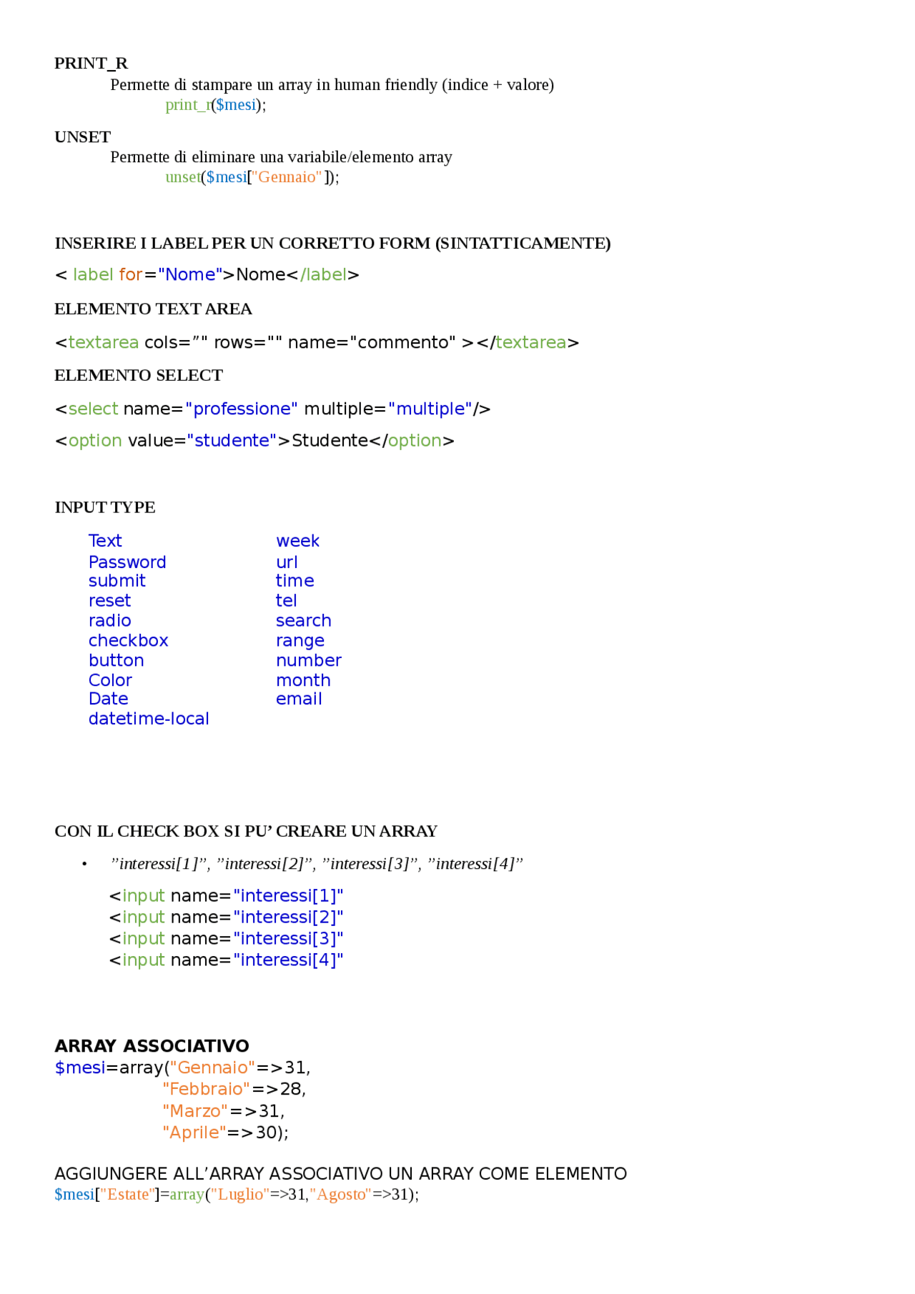 CheatSheet informatica - Docsity