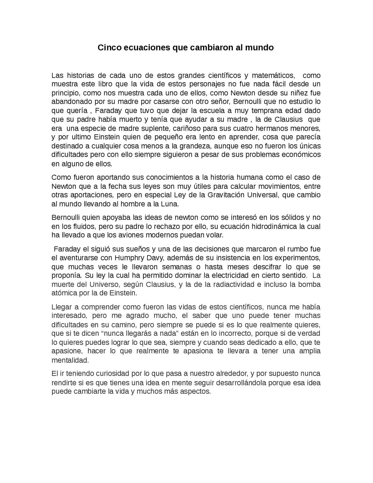 Las 5 Ecuaciones Que Cambiaron Al Mundo Pdf Cinco ecuaciones que cambiaron al mundo - Docsity
