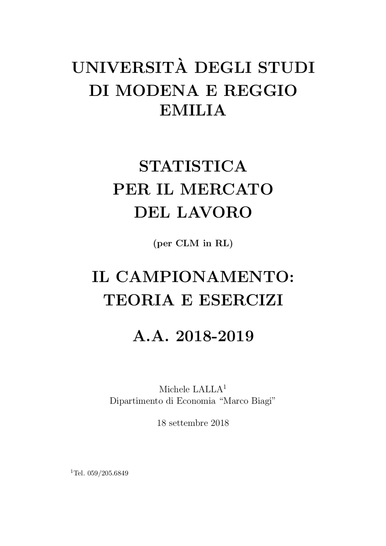 Campionamento statistica Docsity