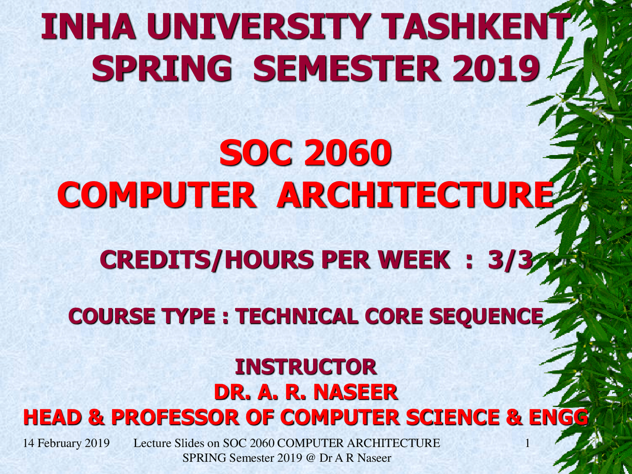 Computer architecture lecture notes - Docsity
