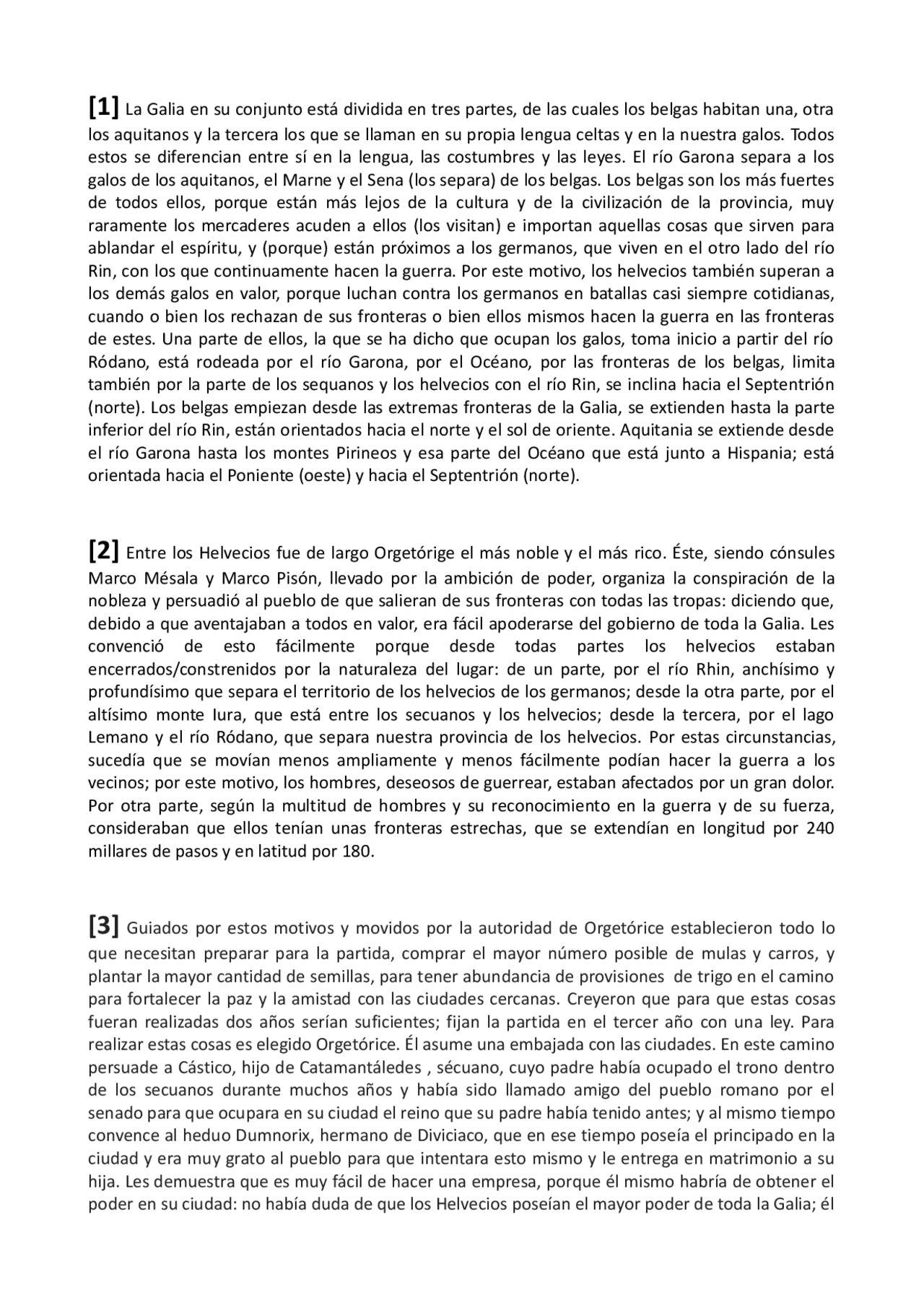 La Guerra de las Galias Julio César (traducción al español) Apuntes