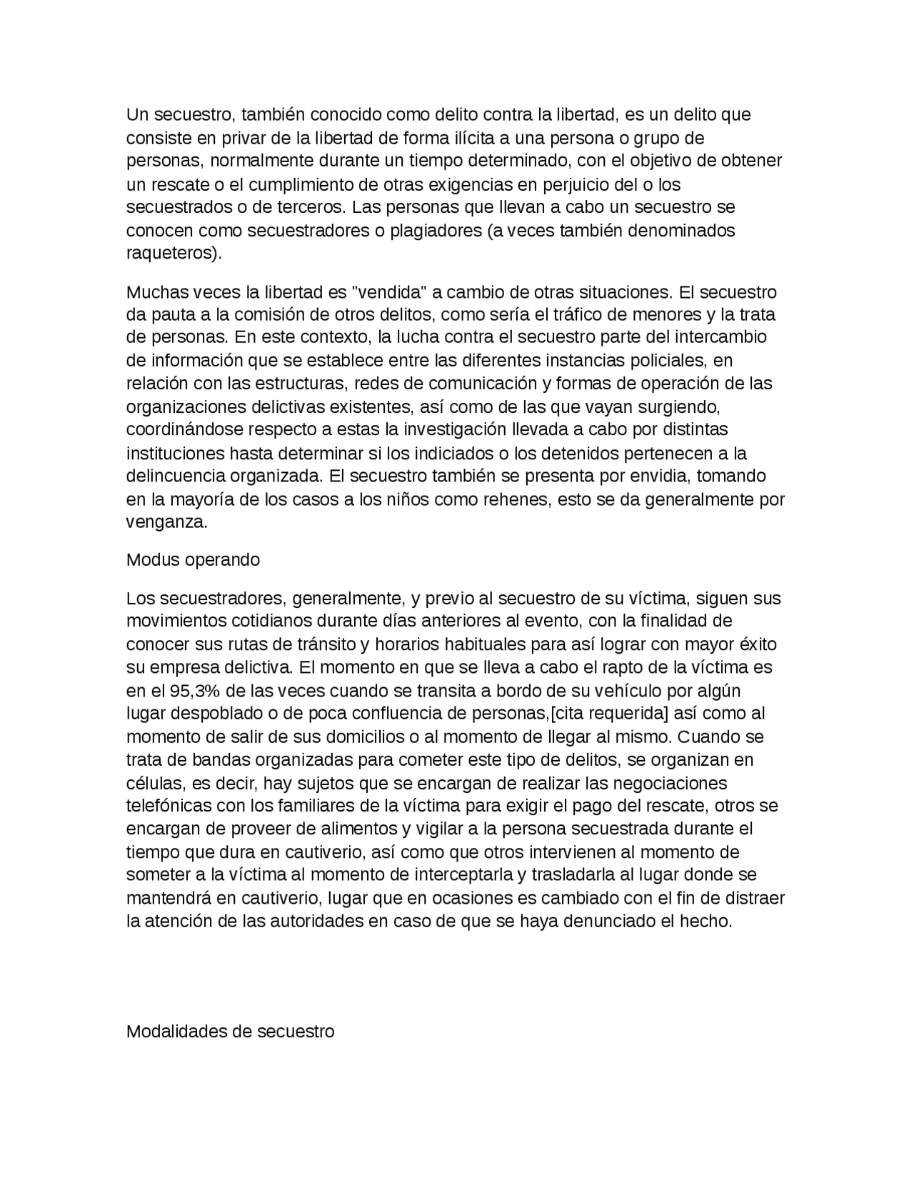 Resumen Sobre El Secuestro Docsity