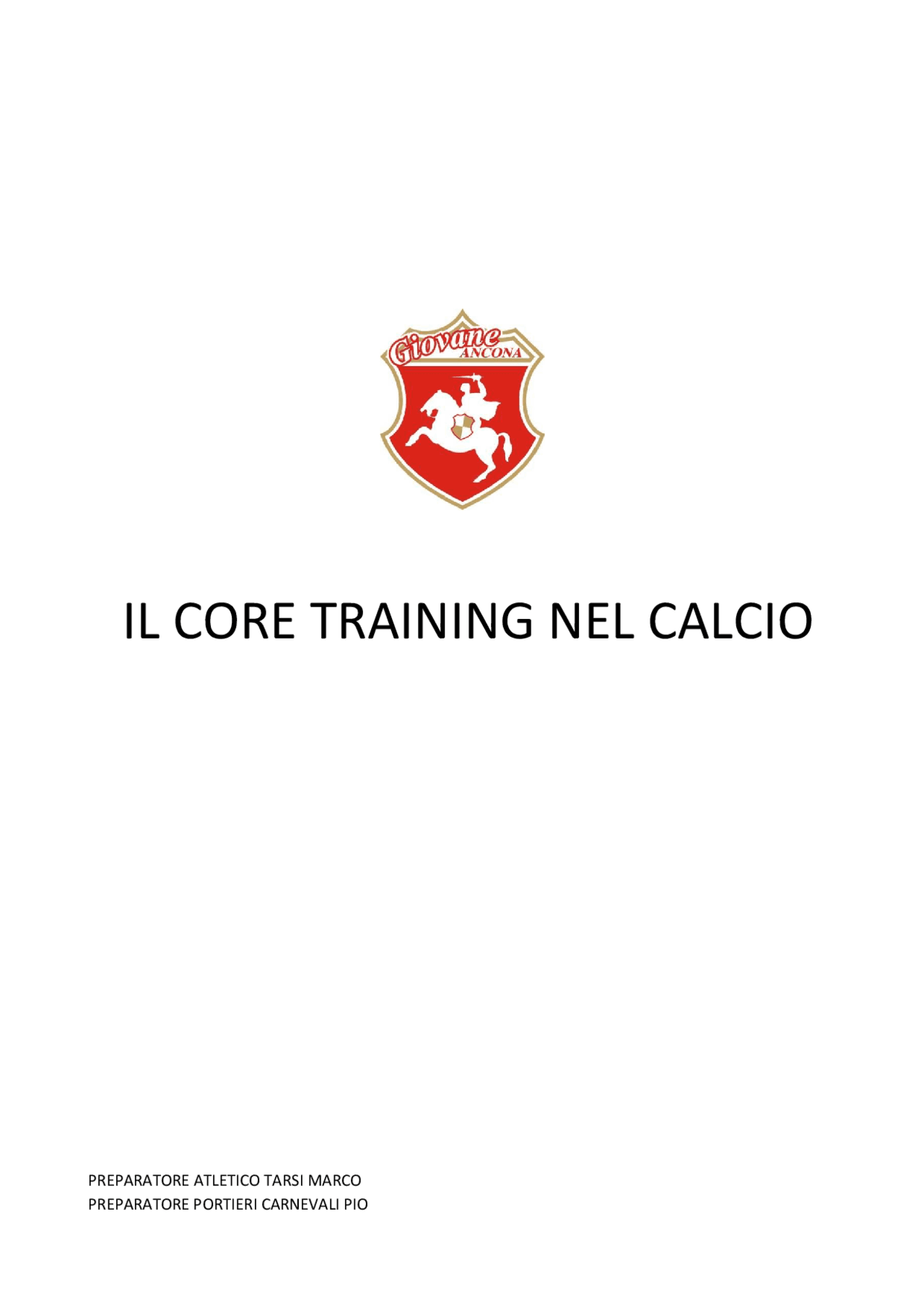 Il core training nel calcio - Docsity