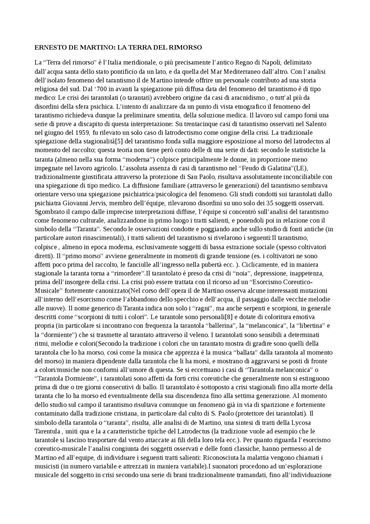 La terra del rimorso - Docsity