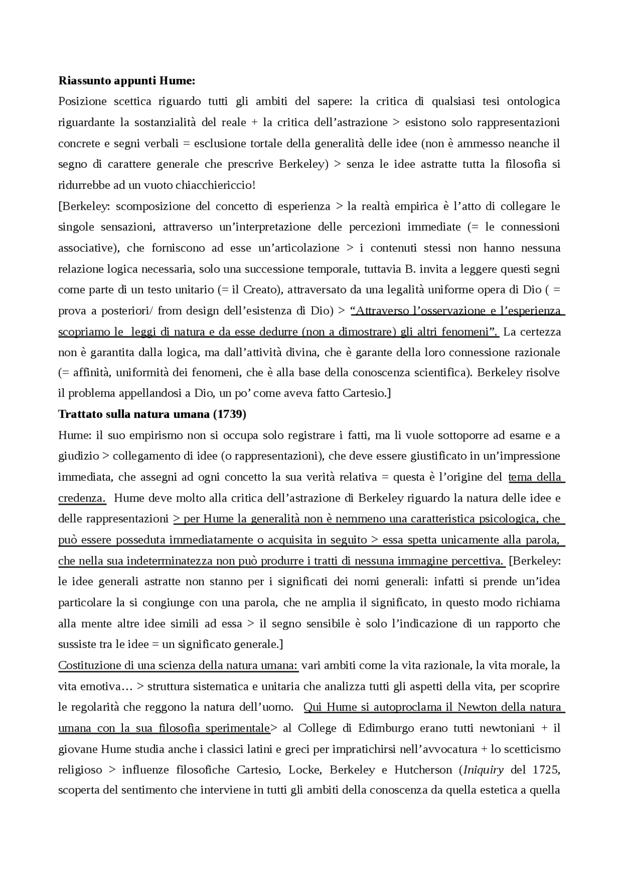 hume trattato sulla natura umana