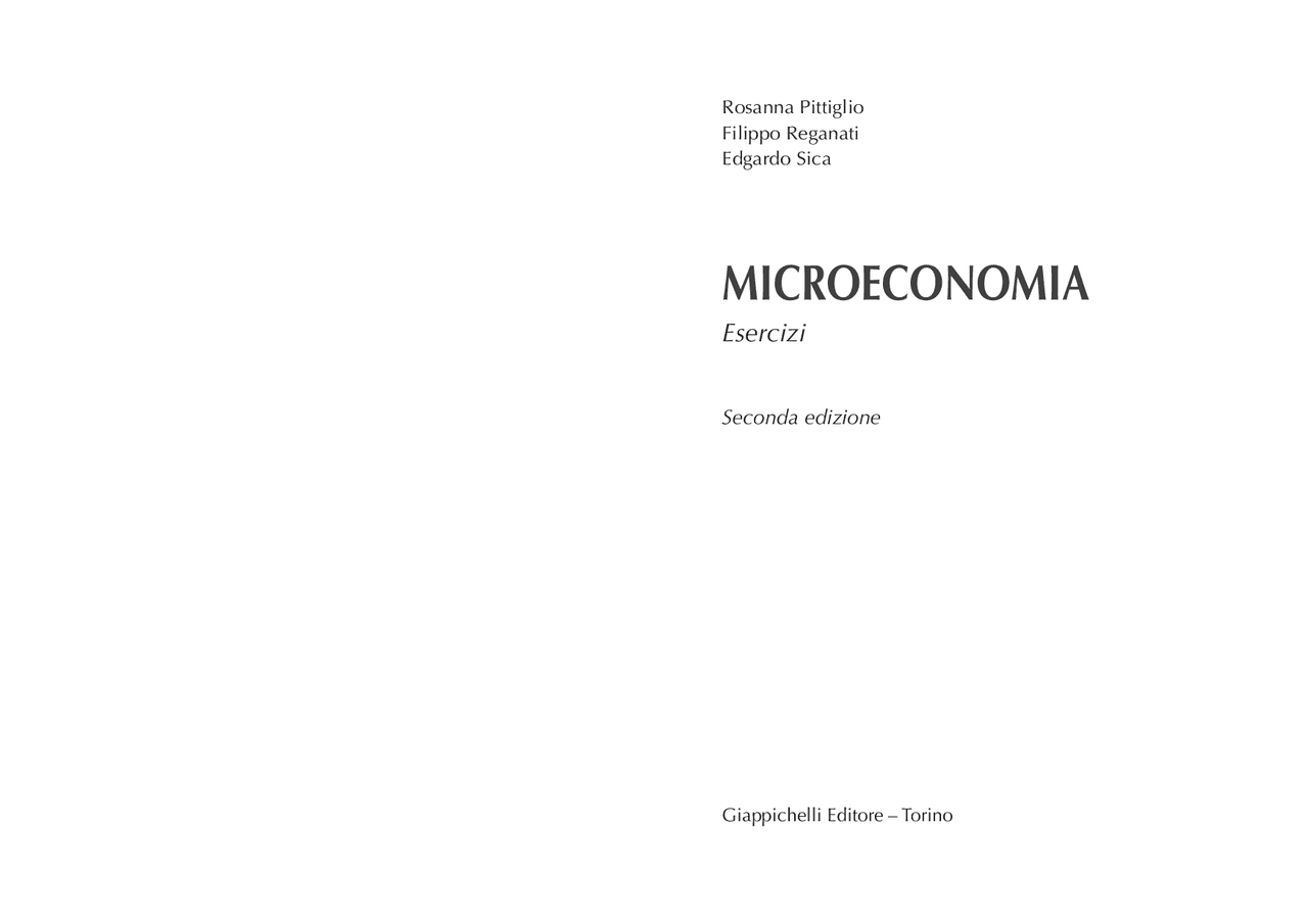 Esercizi Microeconomia - Docsity