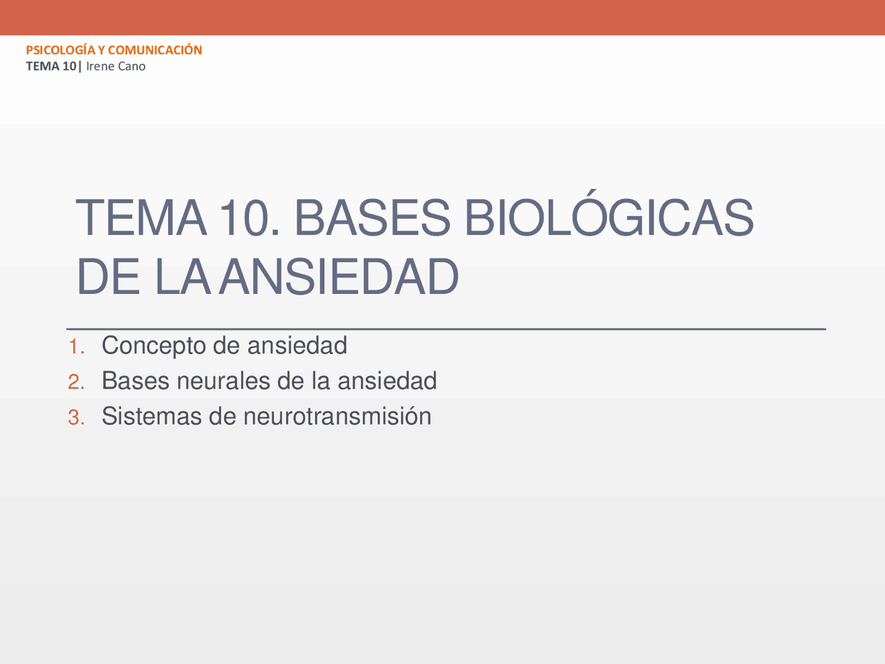 Tema 10 Bases biológicas de la ansiedad - Docsity