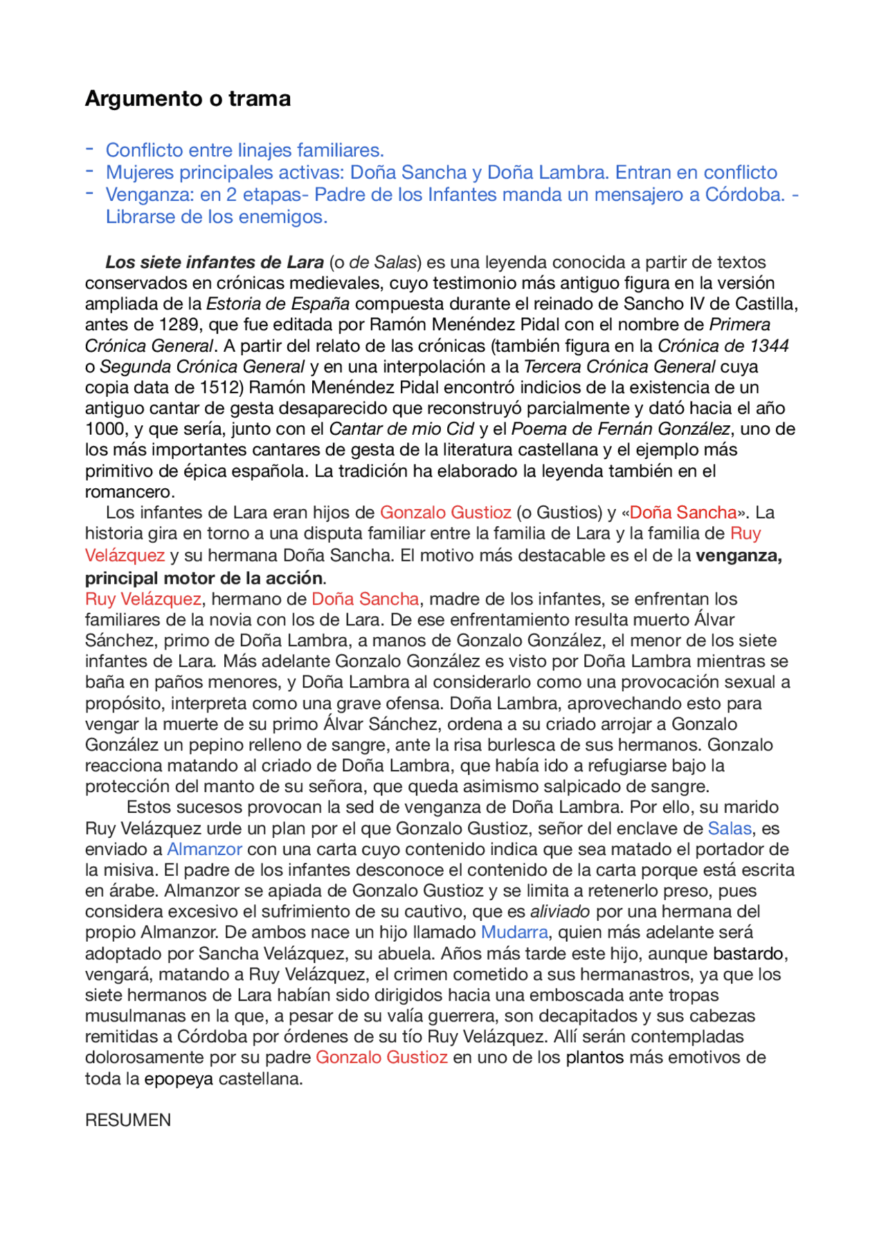 Literatura Medieval Cantar De Los Infantes De Lara Docsity