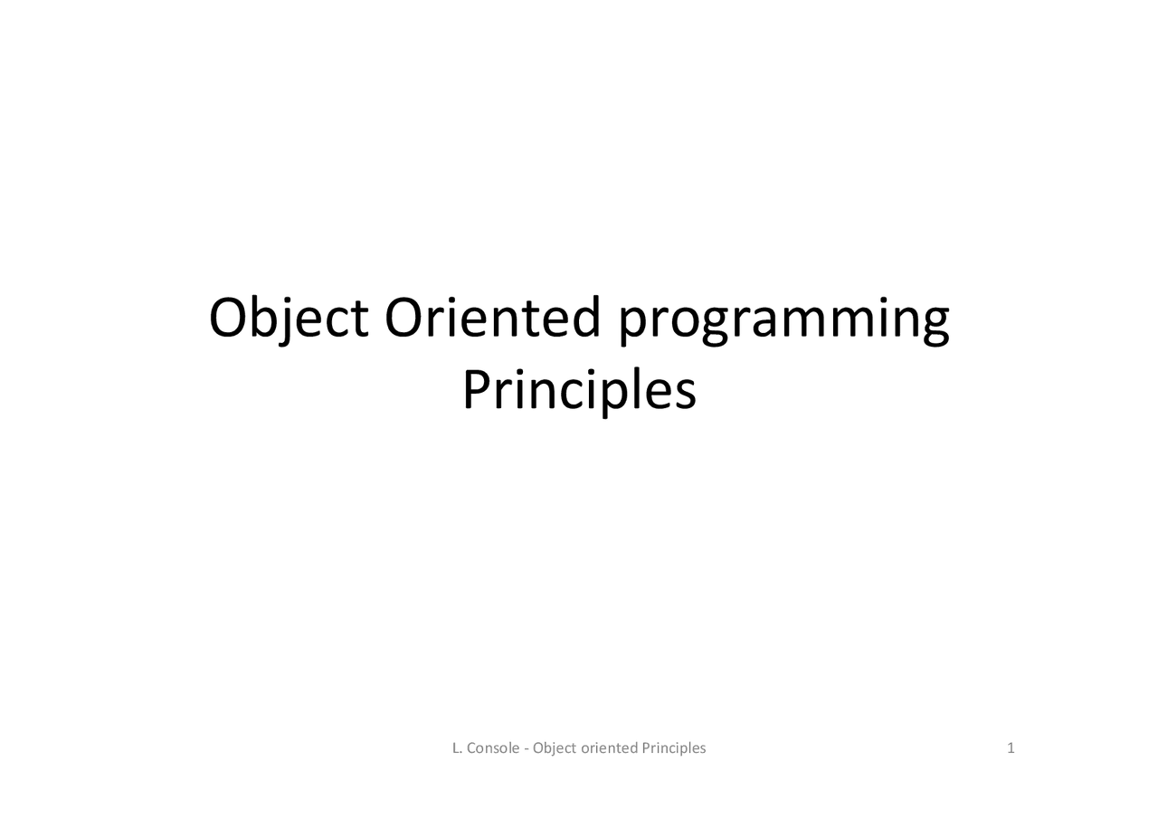 object oriented programming through java - docsity... Slides object oriented java - Docsity