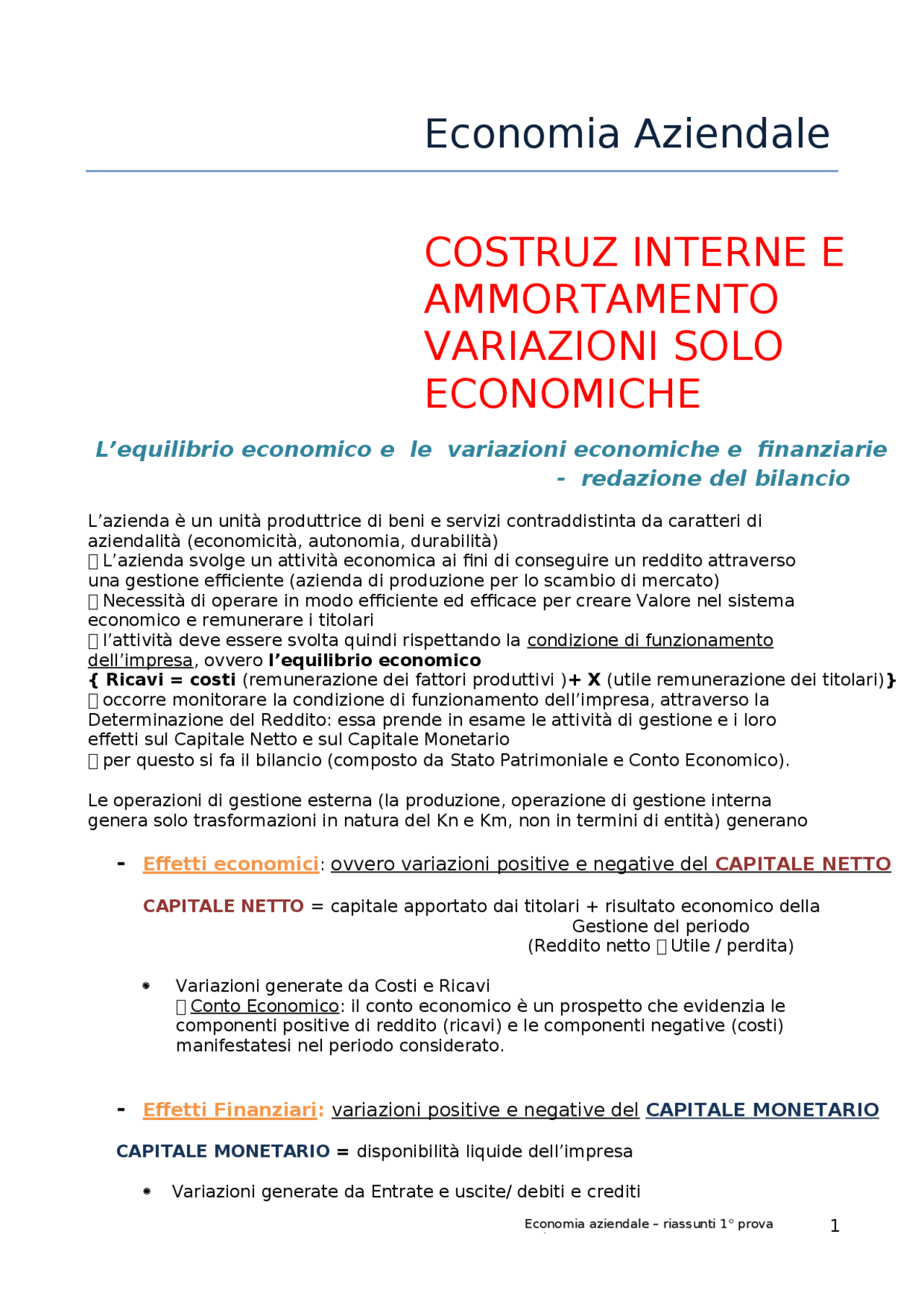 Variazioni economiche e finanziarie Appunti di Economia Aziendale Docsity Variazioni economiche e finanziarie Appunti di Economia Aziendale Docsity