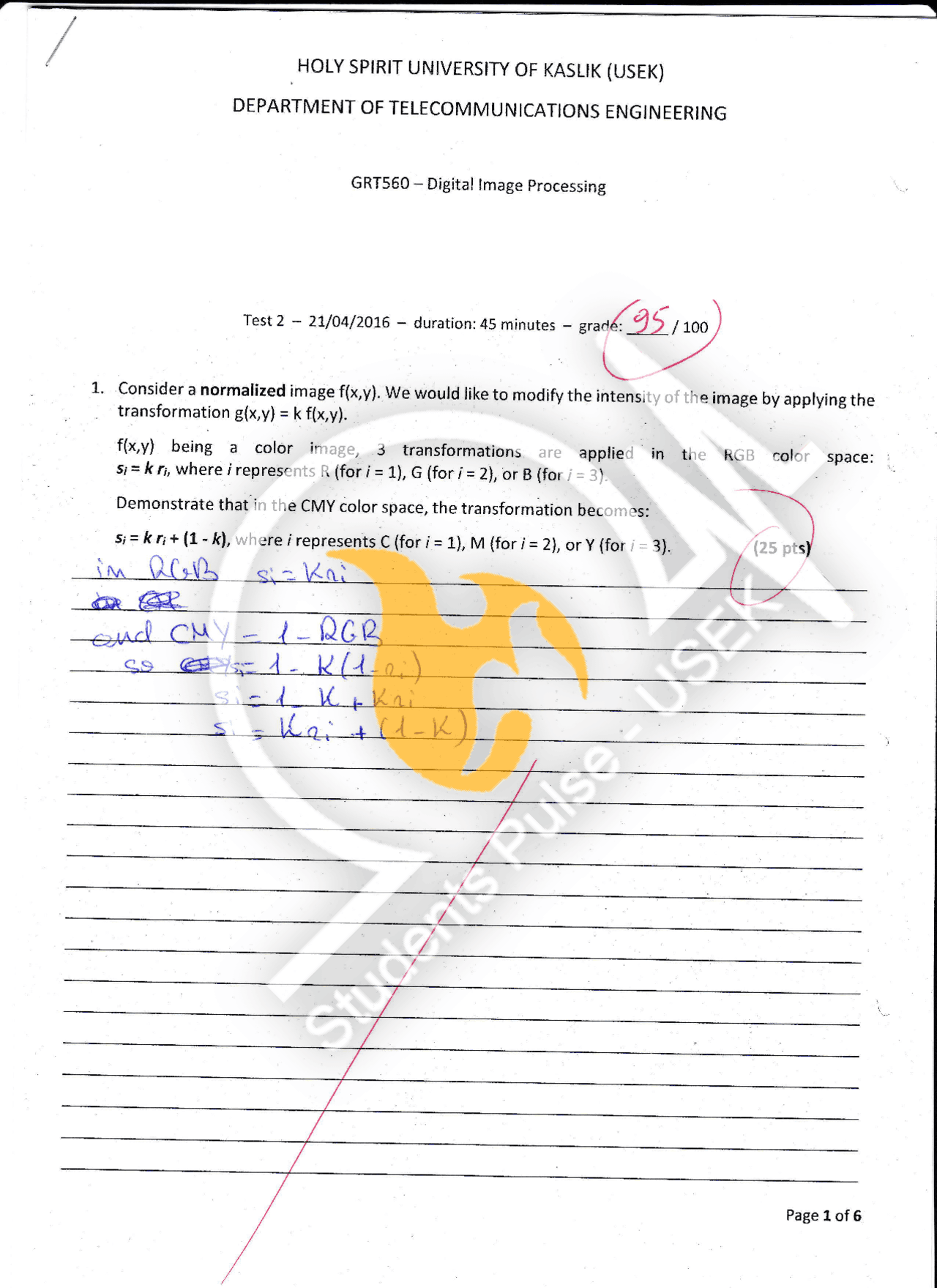 Digital image processing test6 - Docsity