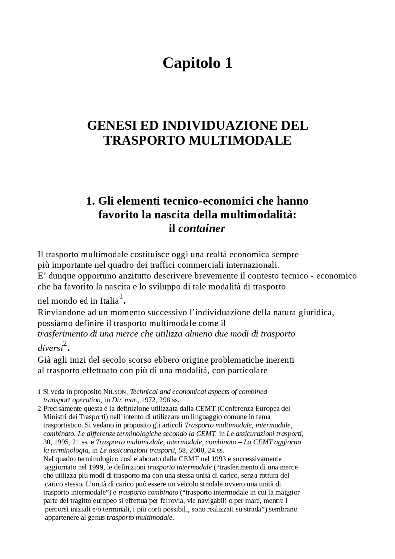 Il Trasporto Multimodale Merci Docsity