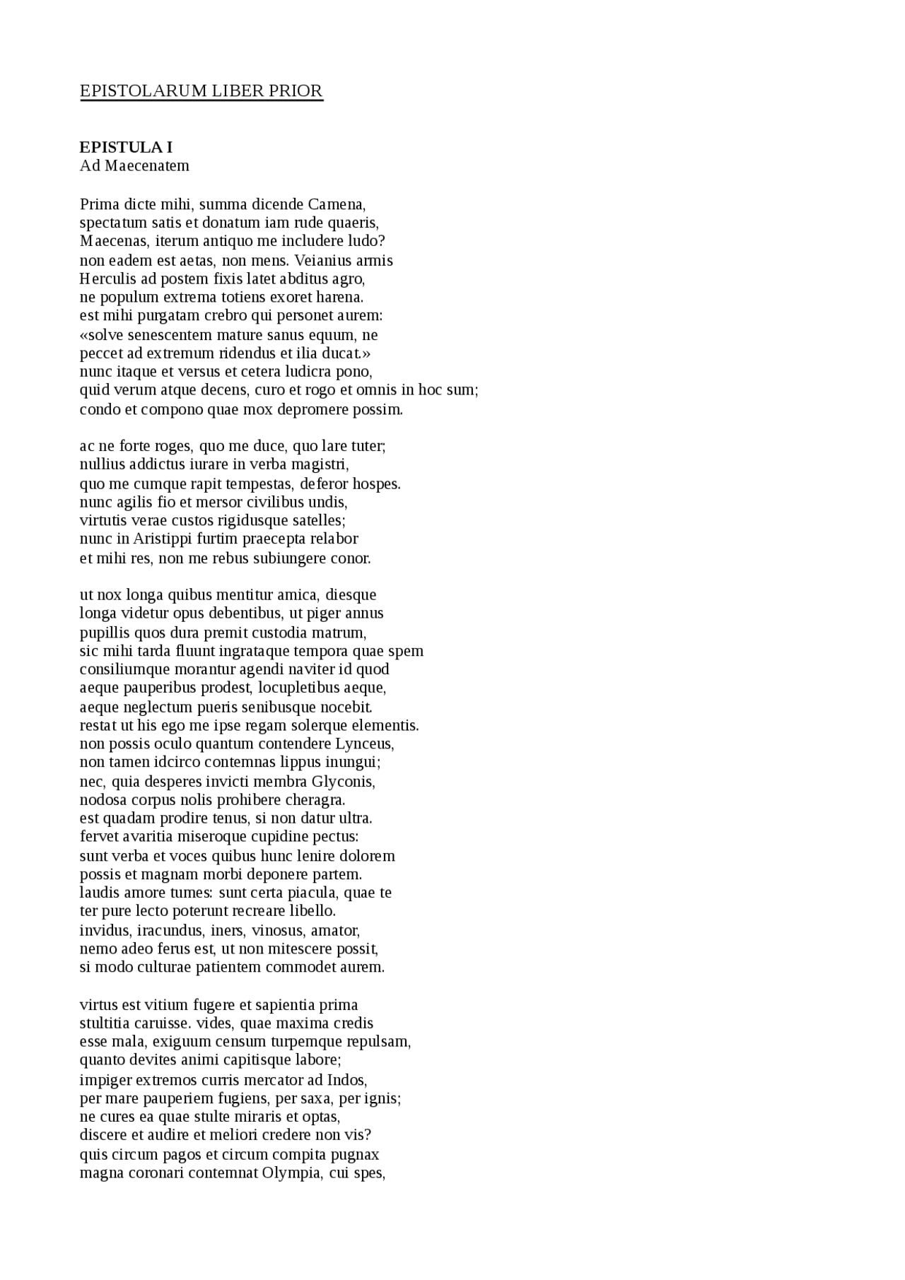 L'Epistole di Orazio Docsity