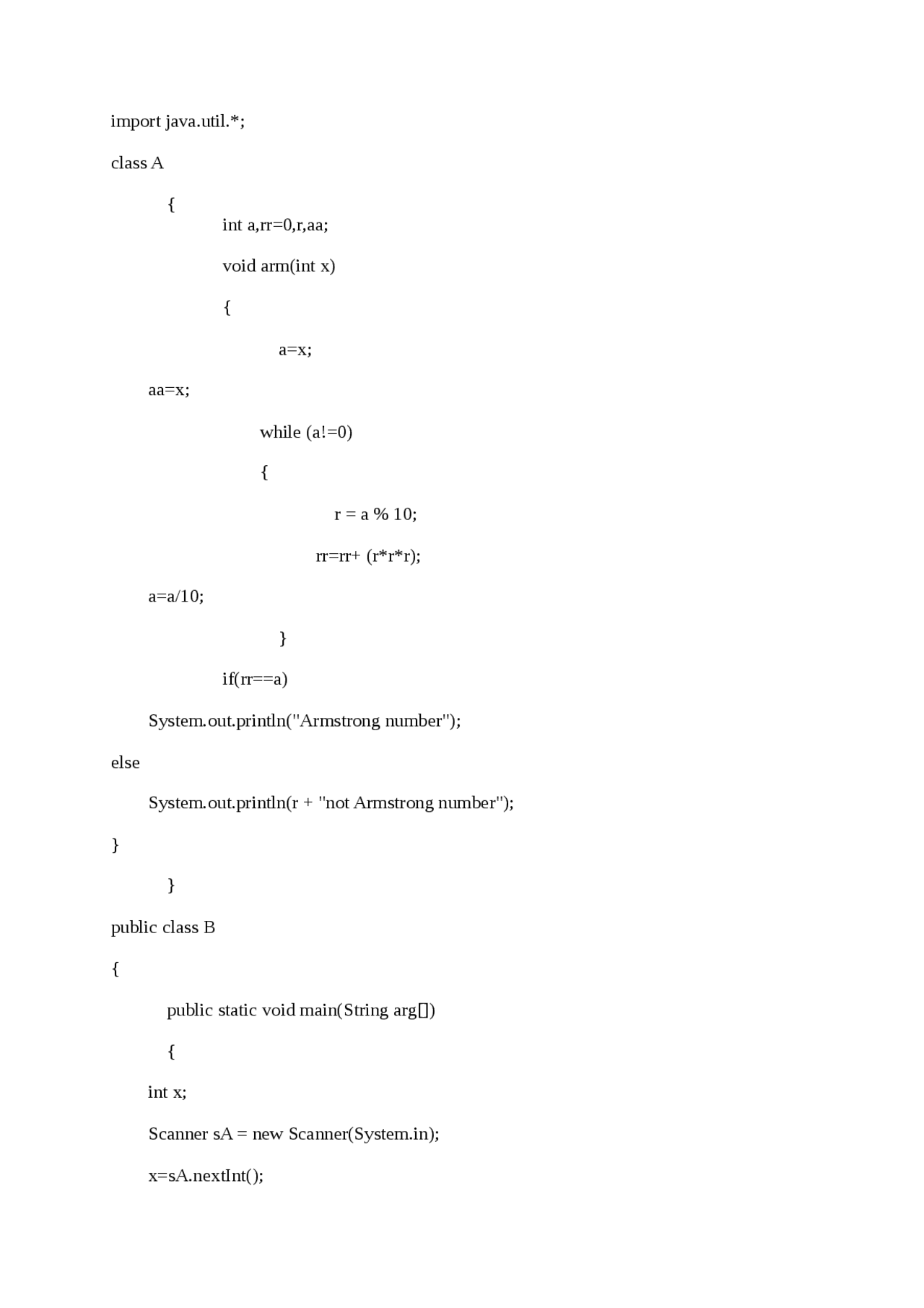 Armstrong Number Java Programming - Docsity
