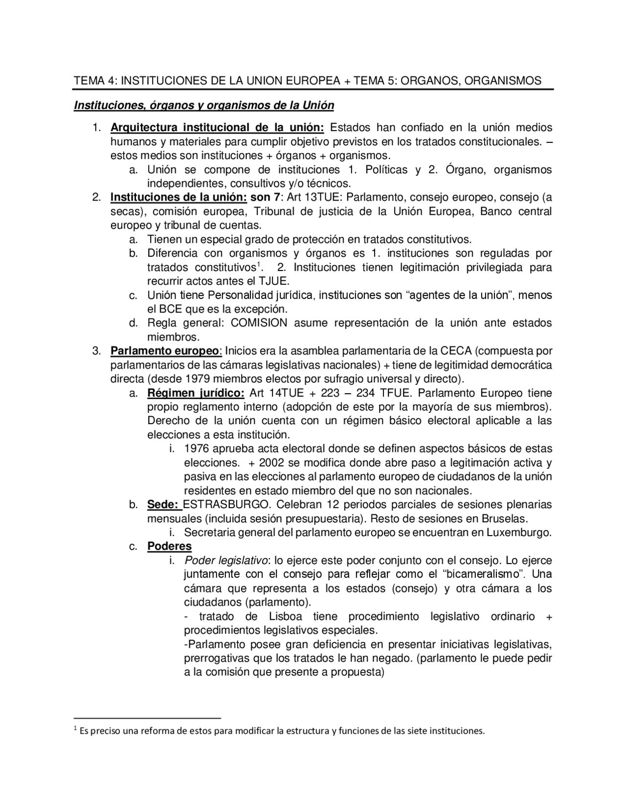 Tema 5 instituciones de la union europea - Docsity