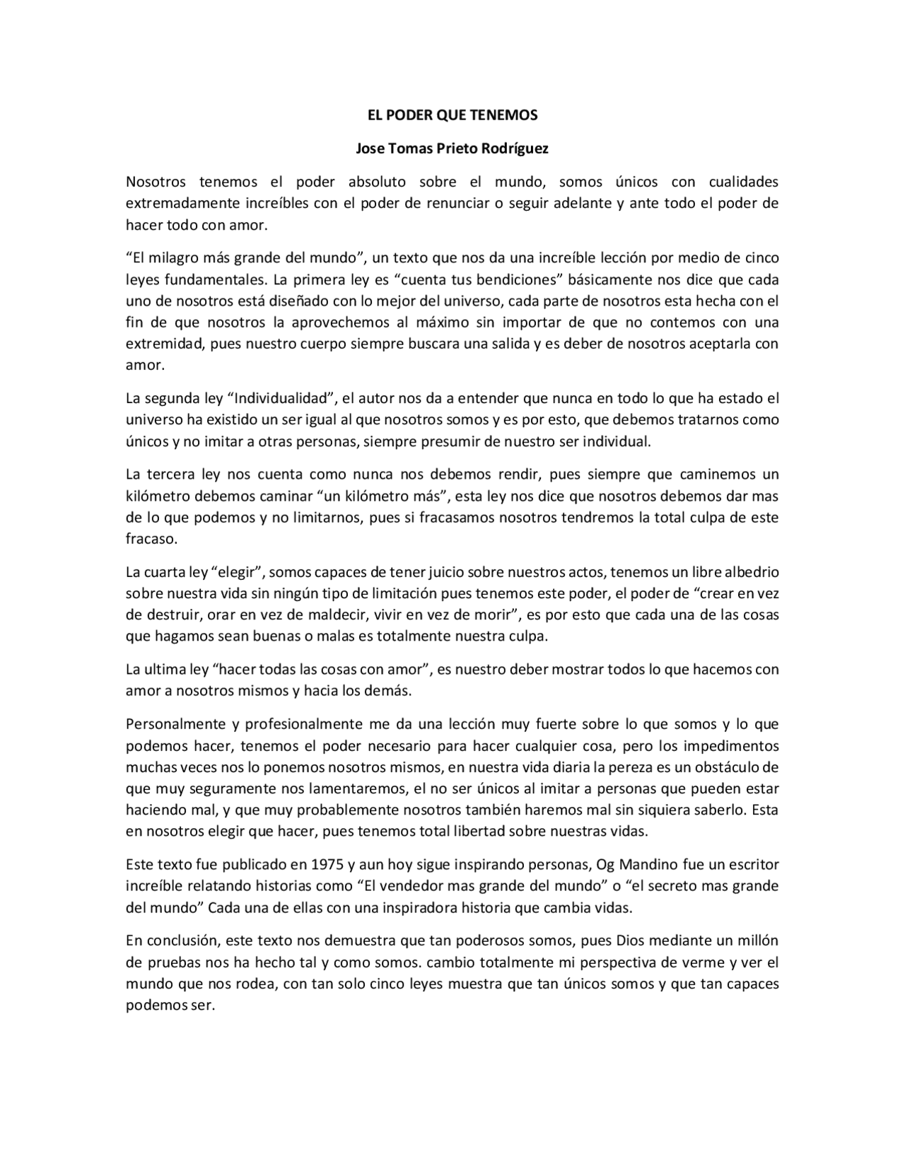 El poder que tenemos - Docsity