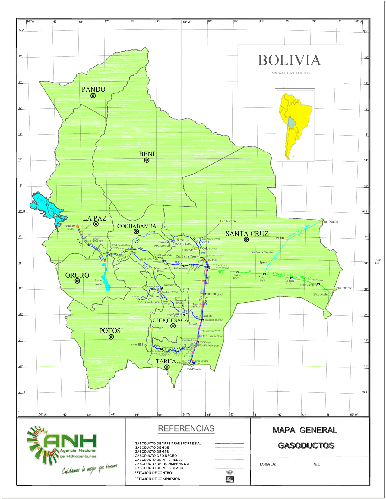 Mapa de transporte de gas en Bolivia - Docsity