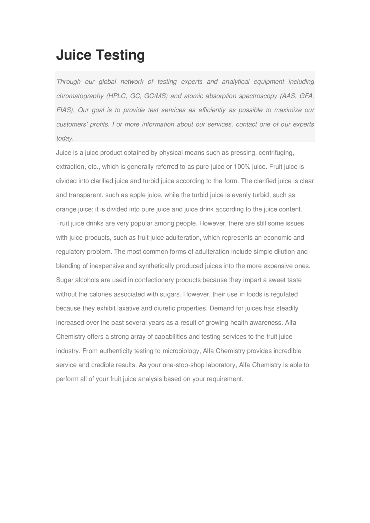 an introduction for Juice Testing.pdf | Essays (university) Science ...