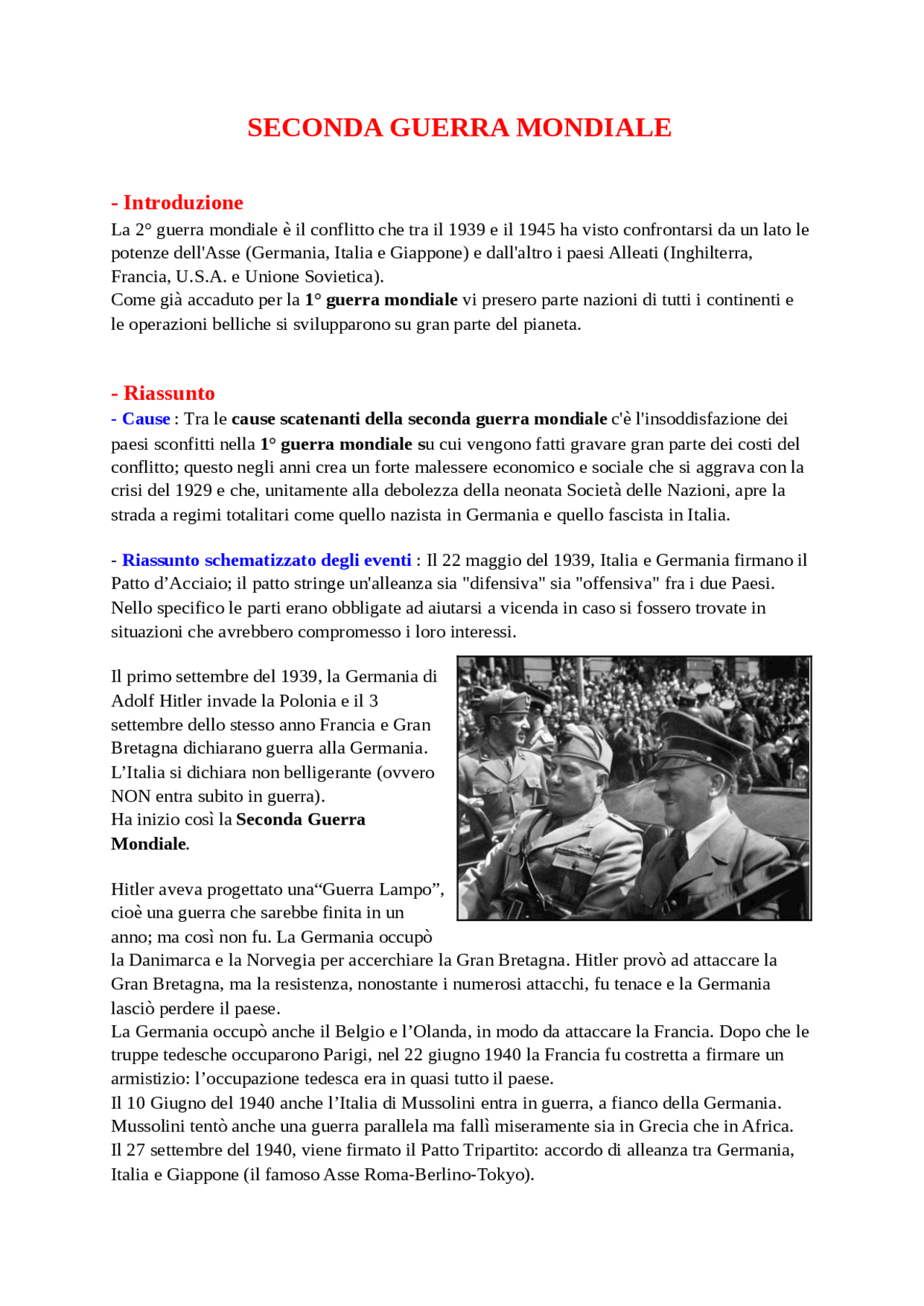 Riassunto breve della Seconda Guerra Mondiale Dispense di Storia Docsity Riassunto breve della Seconda Guerra Mondiale Dispense di Storia Docsity