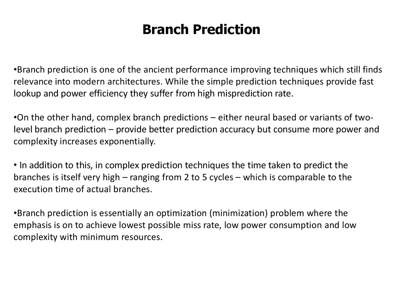 Branch Prediction in Advanced Computer Architecture | Summaries ...