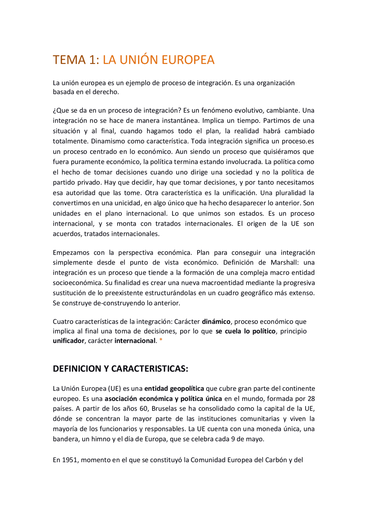 Apuntes Instituciones y Derecho de la Unión Europea - Docsity