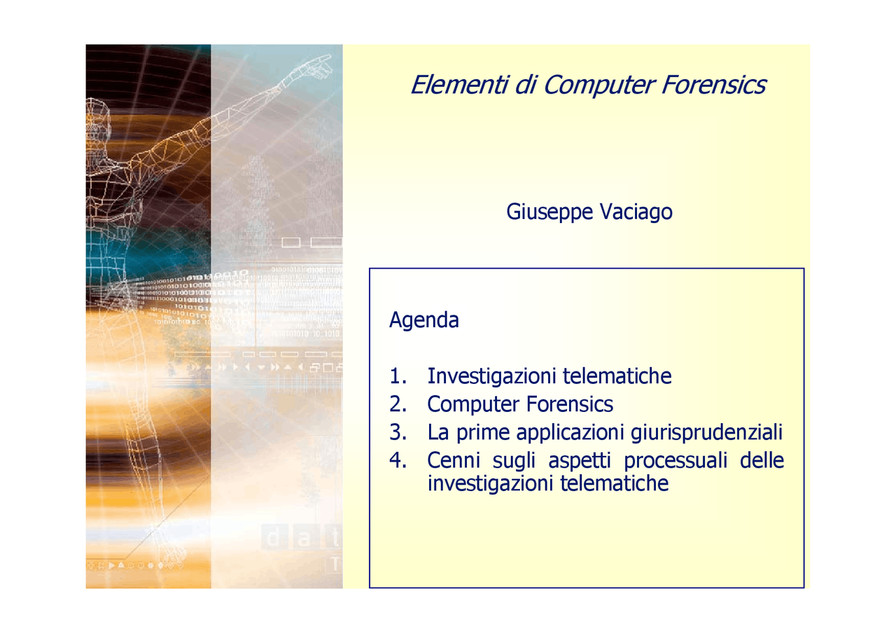 13 Elementi Computer Forensics.pdf - Docsity
