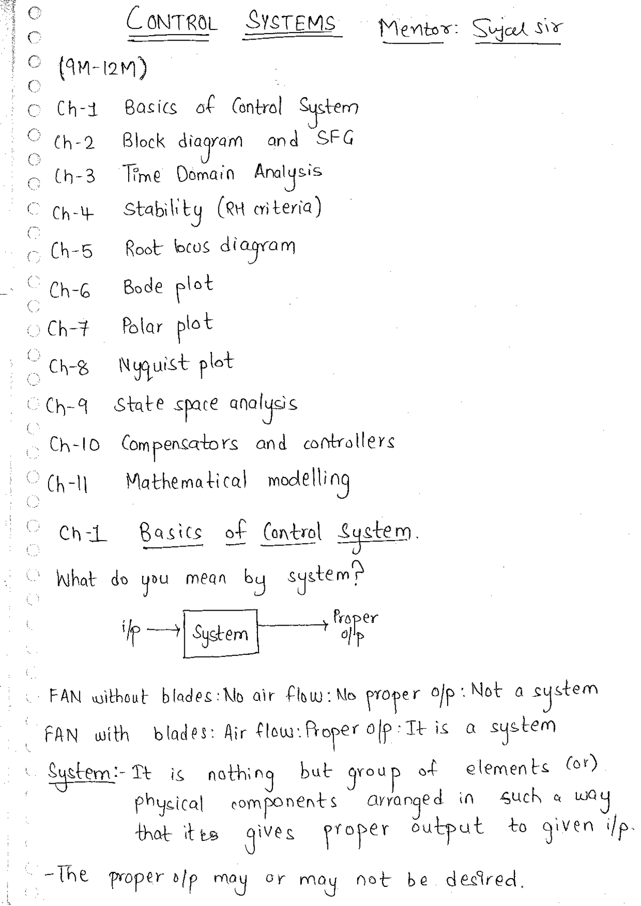 Control Systems Notes - Docsity