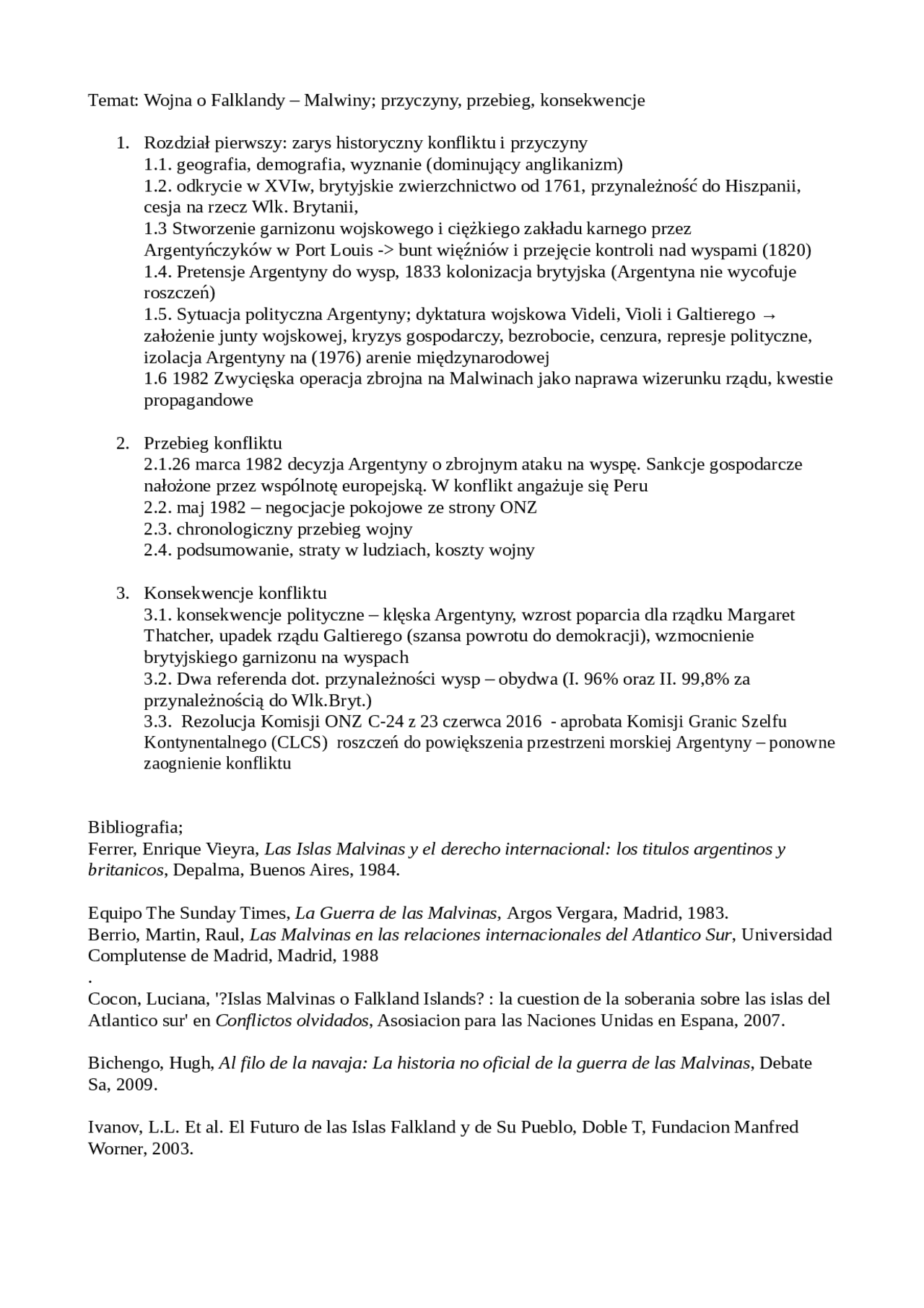 Spis treści praca licencjacka - Docsity