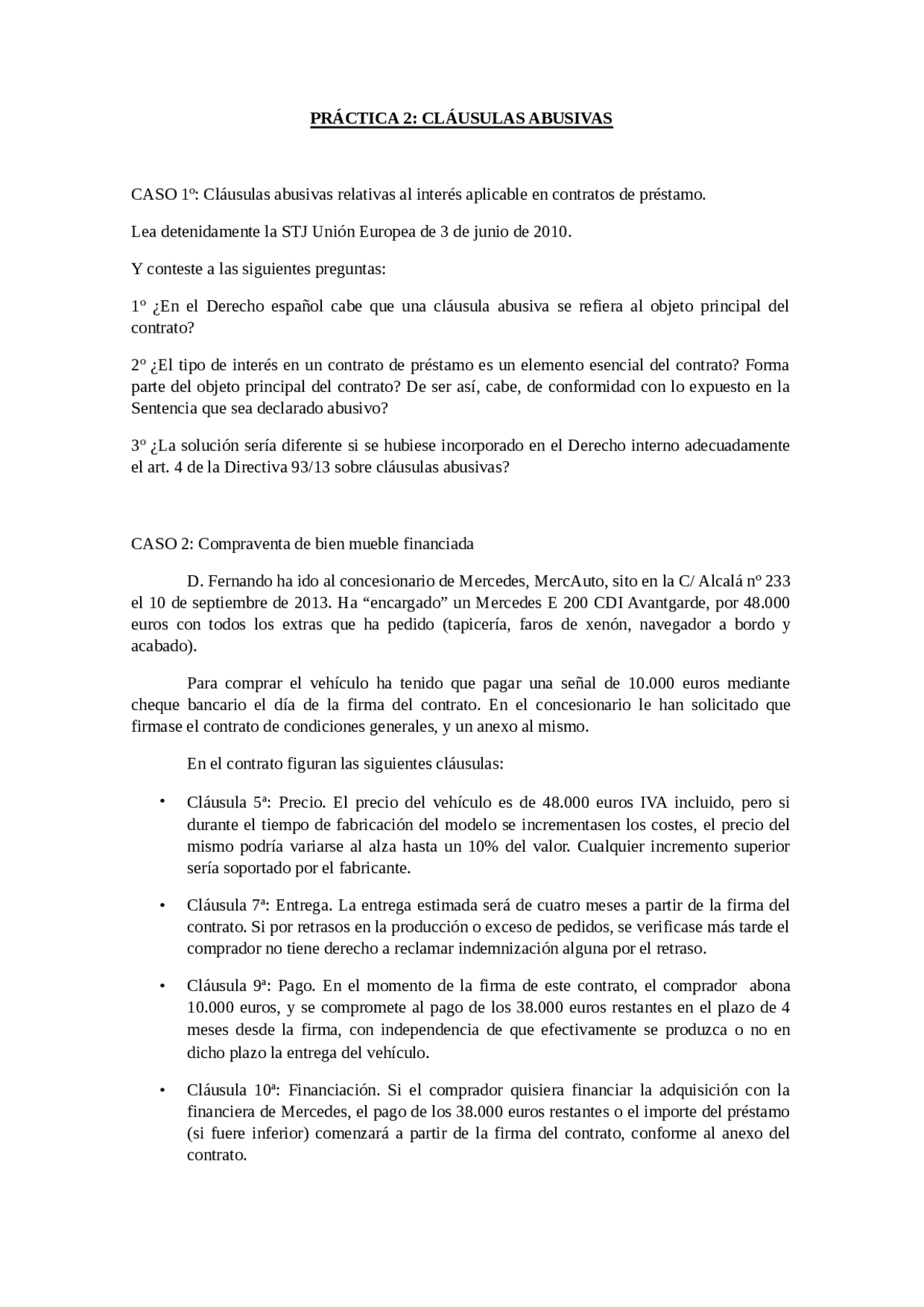 Practica clausulas abusivas Docsity Practica clausulas abusivas Docsity