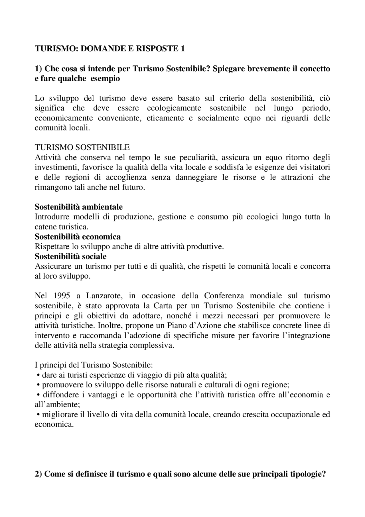 Domande e Risposte parte 1 - Docsity