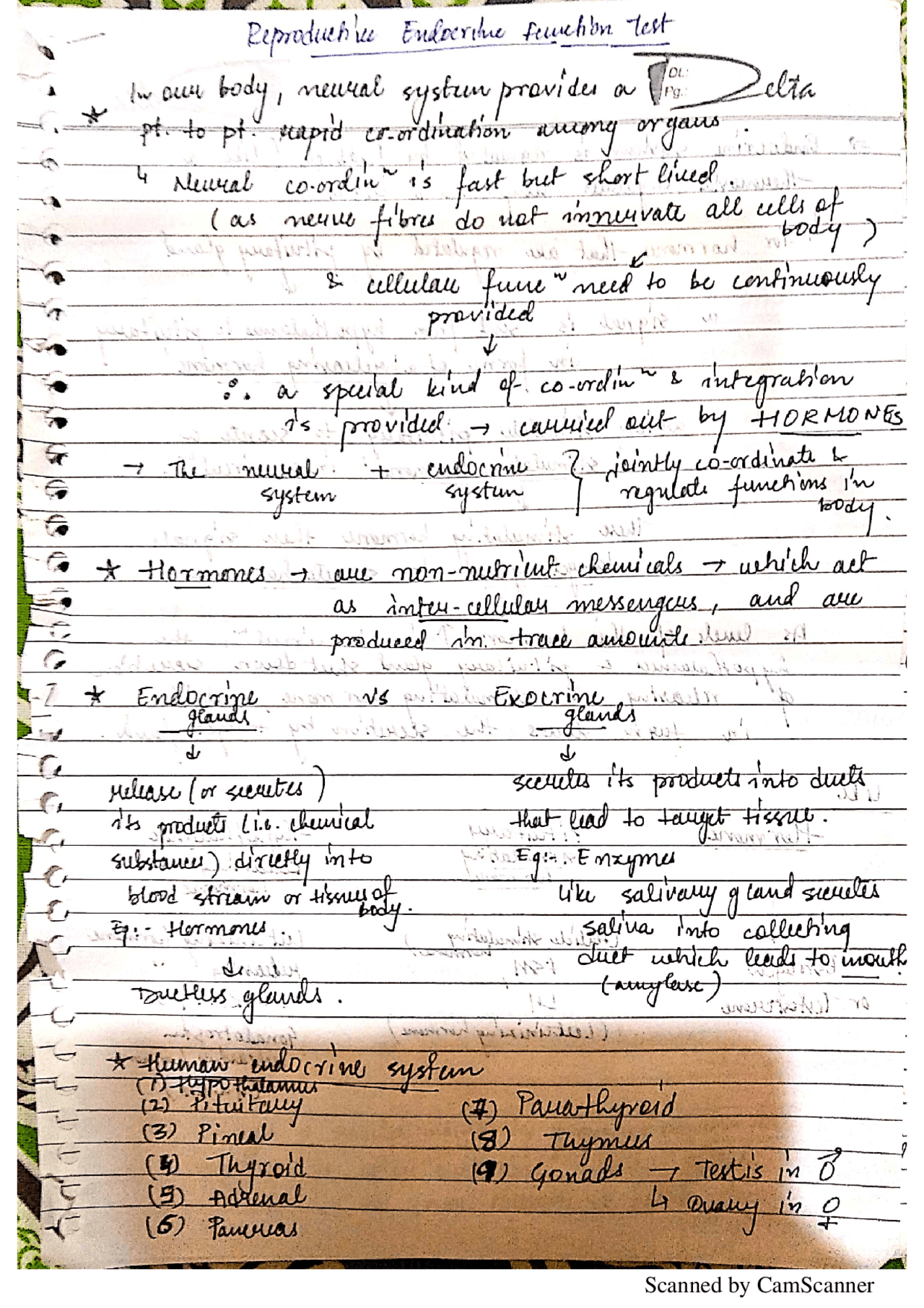 Reproductive Endocrine Function tests - Docsity
