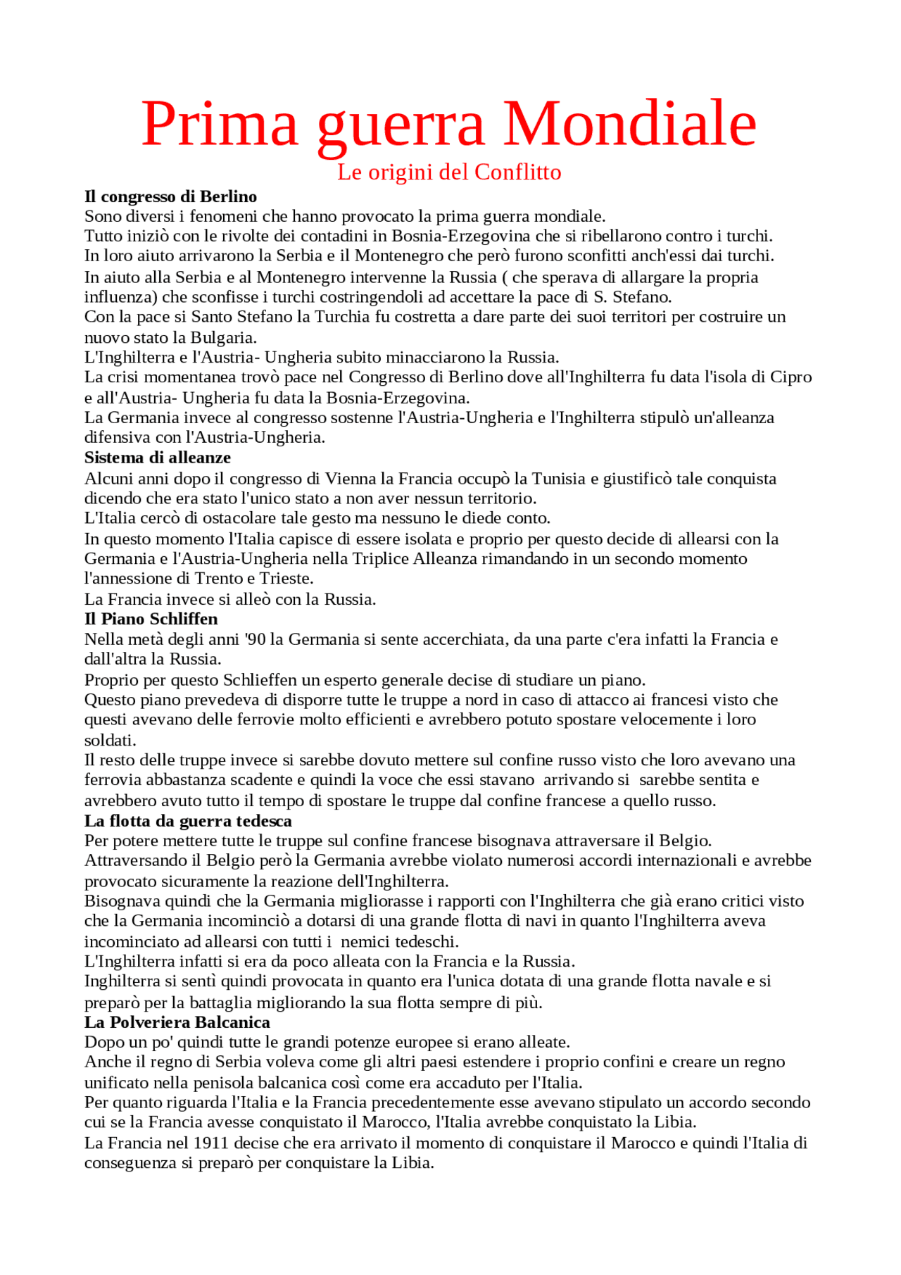 RIassunto Prima Guerra Mondiale Docsity RIassunto Prima Guerra Mondiale Docsity