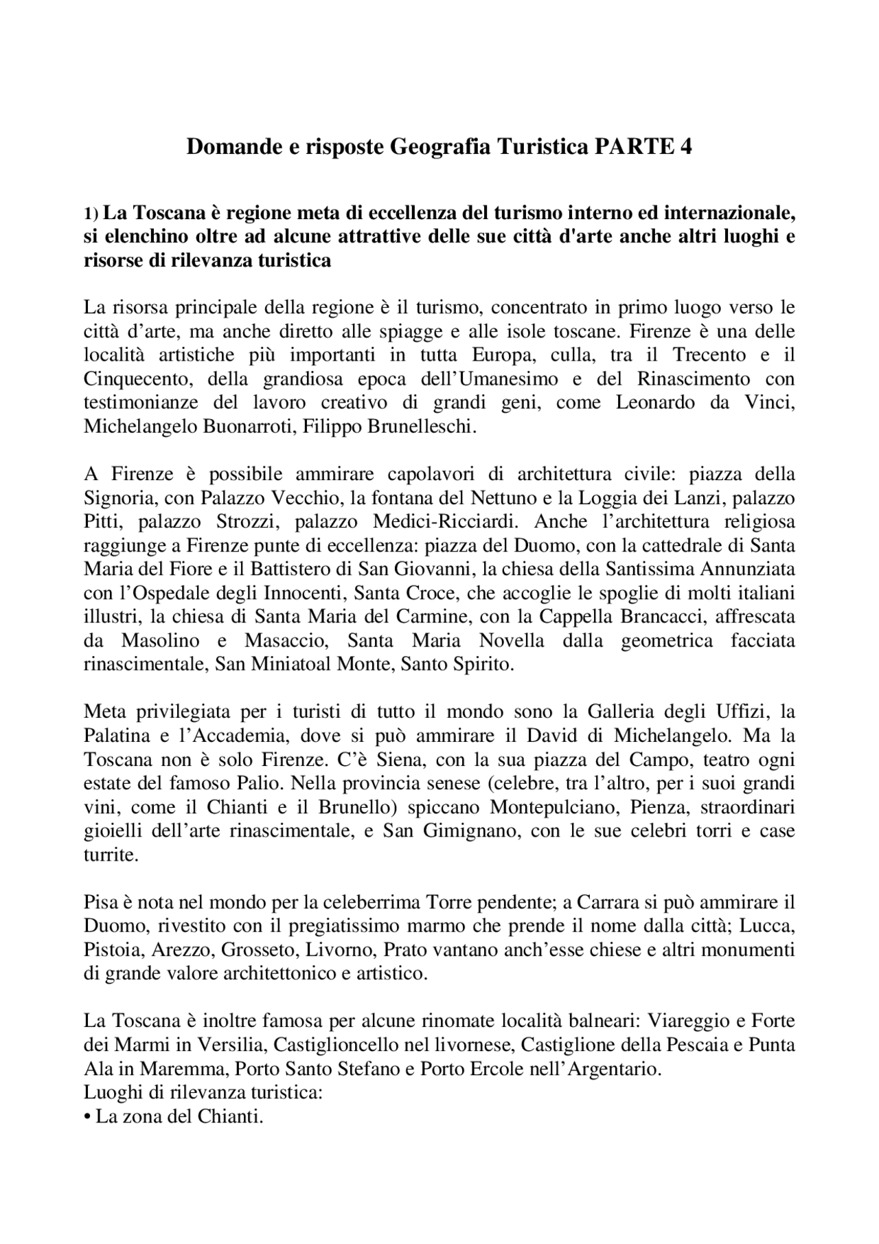 Domande e Risposte parte 5 | Exams Geography | Docsity