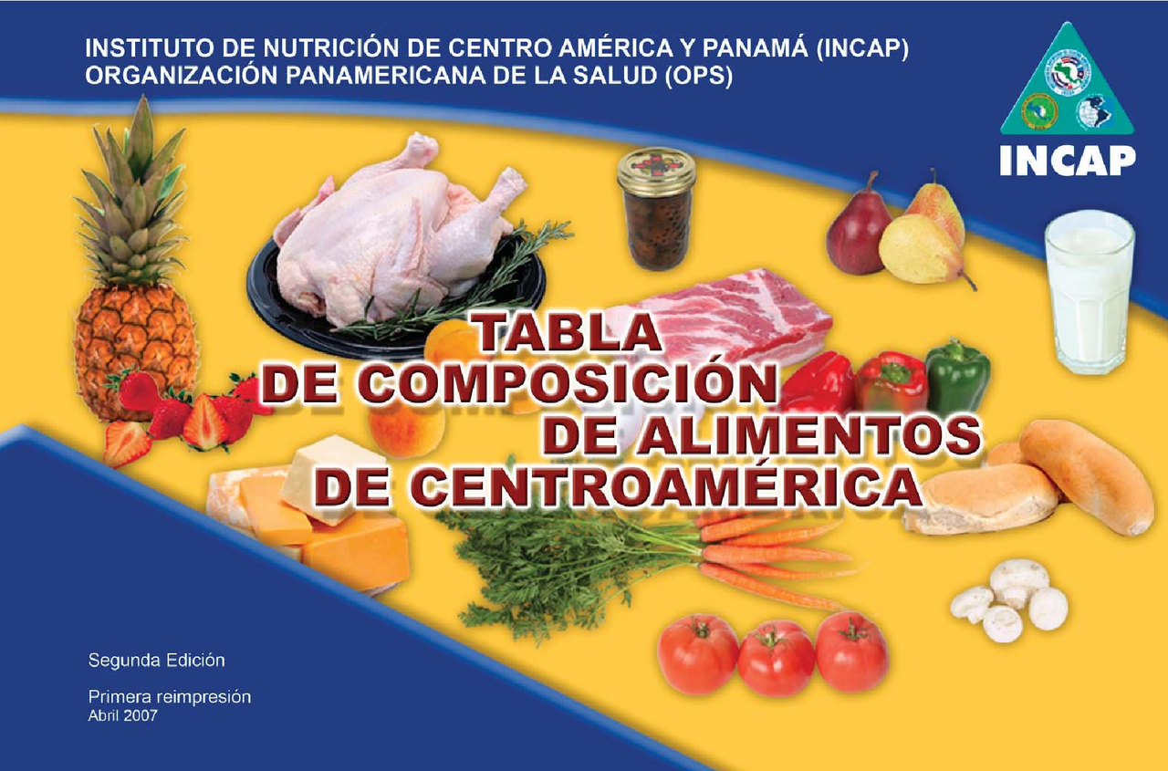Tabla De Composición De Alimentos De Centroamérica