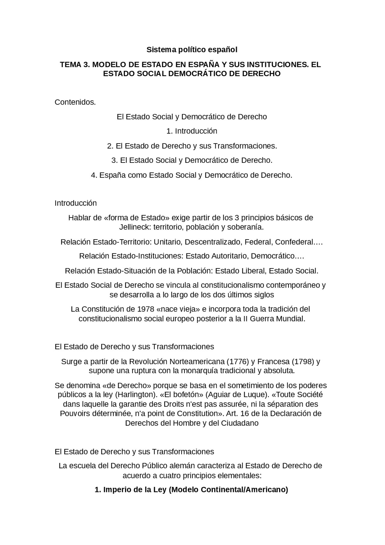 Estado social democratico y de derecho - Docsity