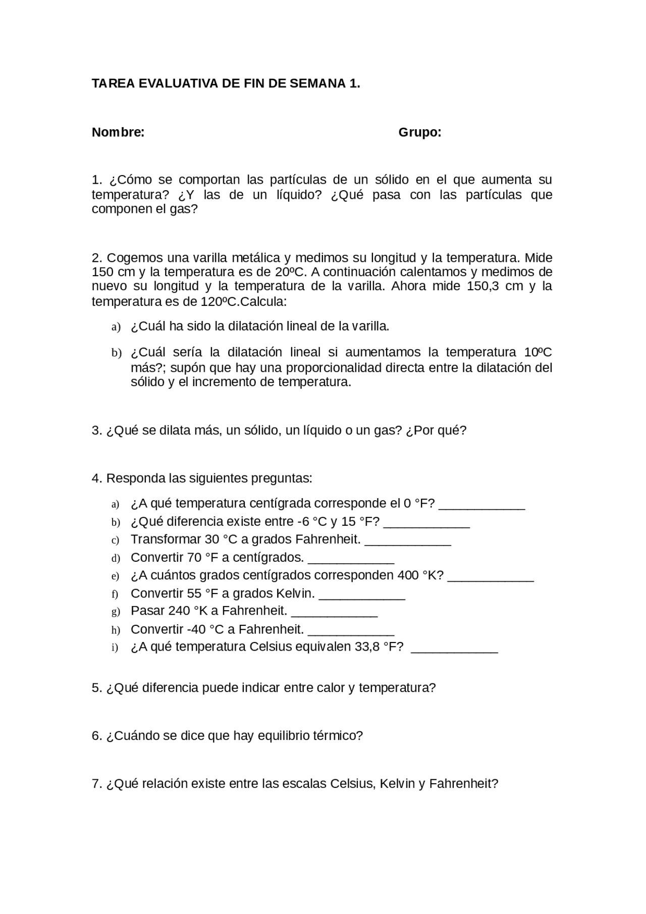 Cuantos Grados Centigrados Son 400 Grados Fahrenheit Tarea Semana 1 Física - Docsity