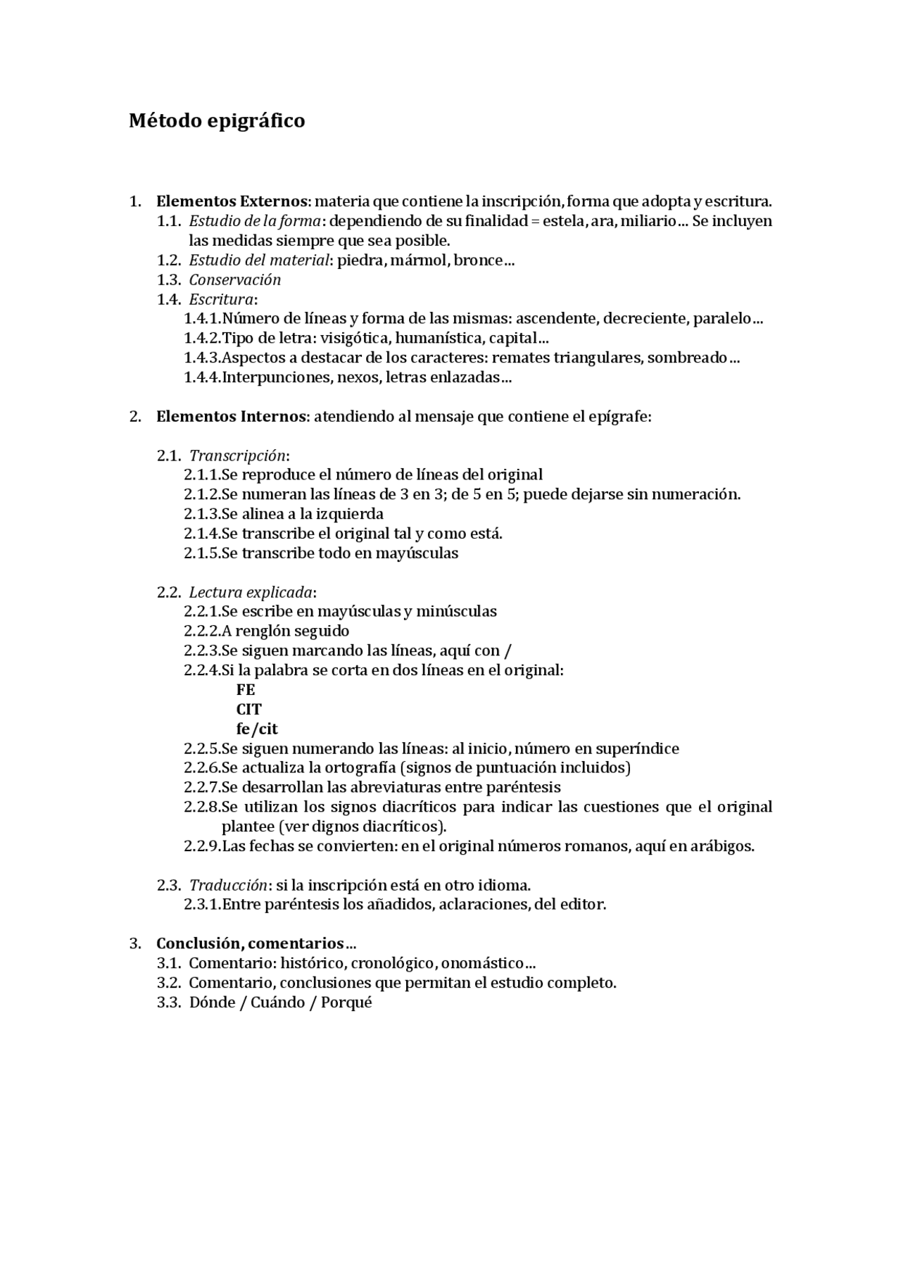 Traduccion De Numeros Romanos A Arabigos Metodo epigráfico, resumen - Docsity