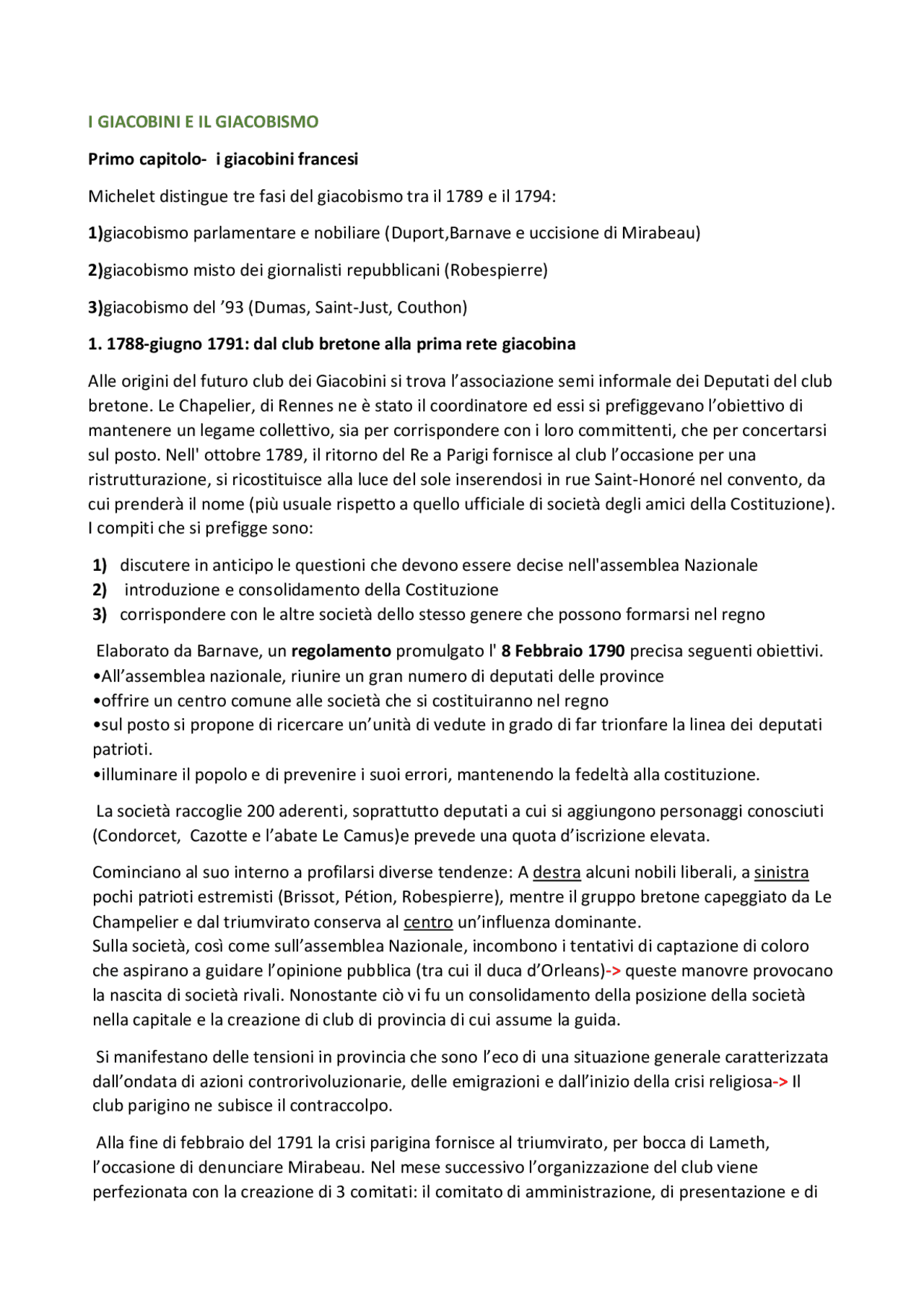 I giacobini e il giacobismo, di Michele Vovelle Docsity