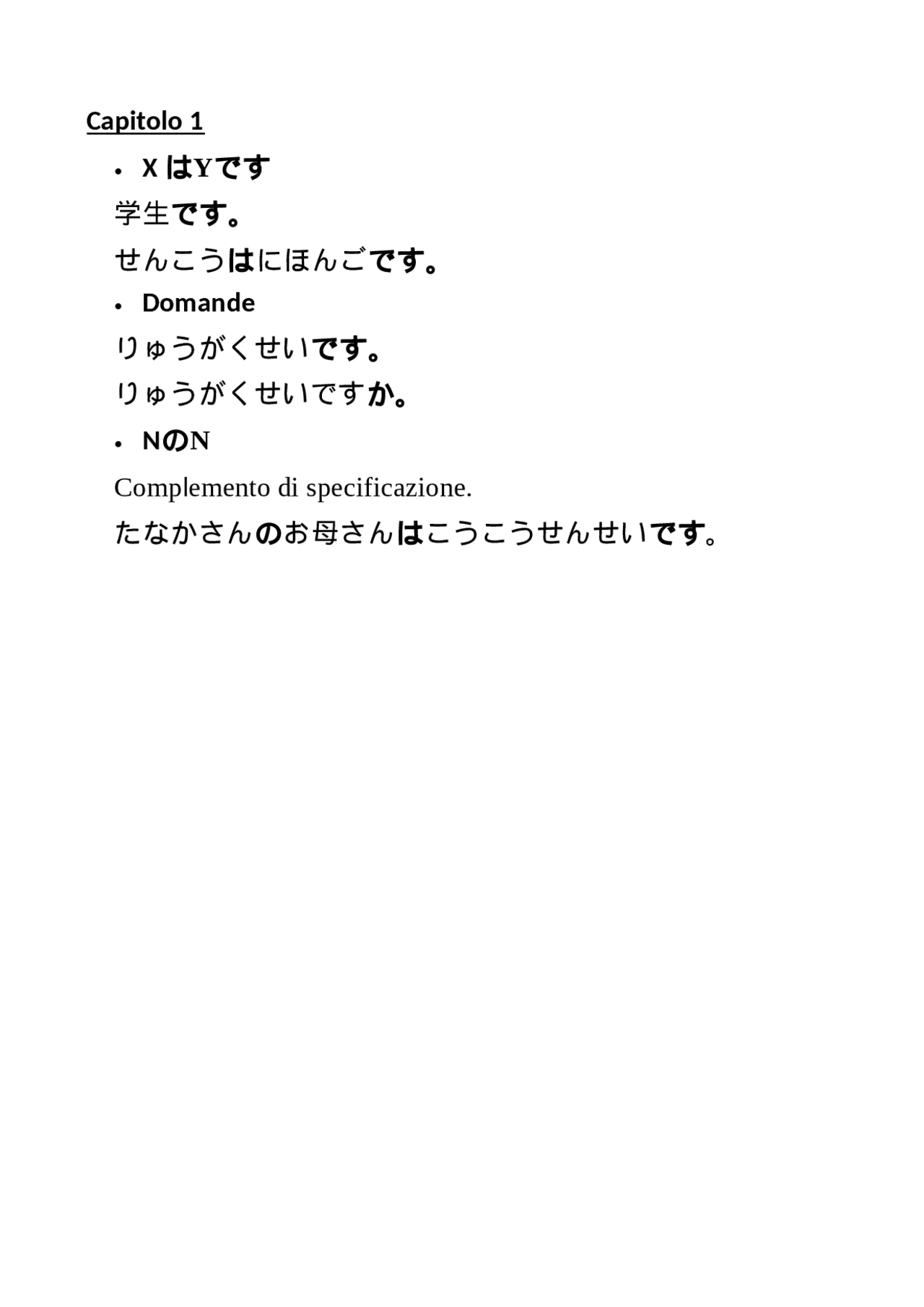 Genki grammar giapponese - Docsity