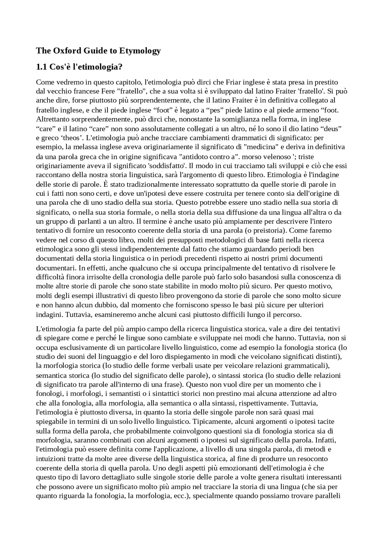 The Oxford Guide to Etymology Docsity