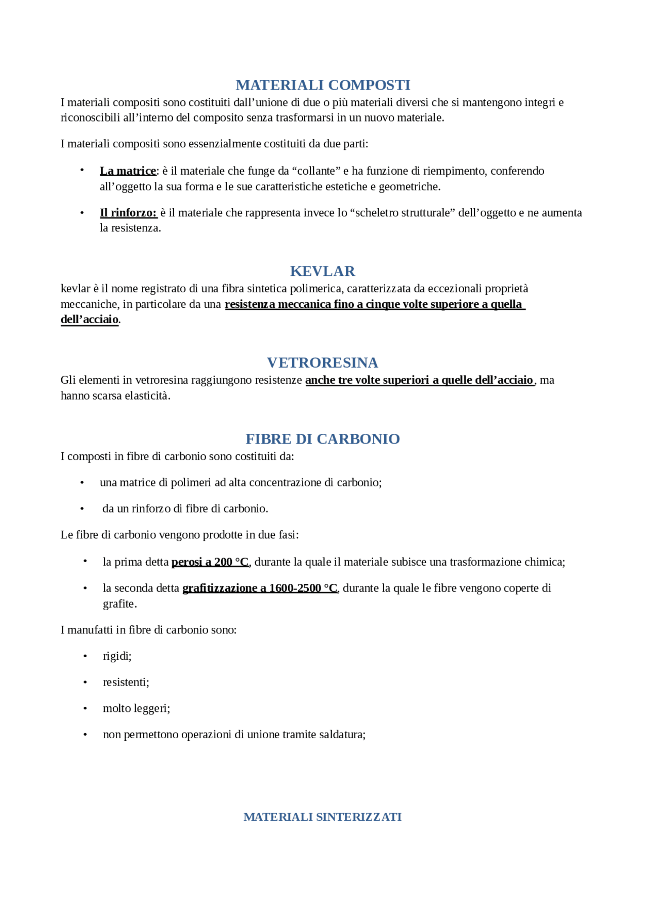Materiali composti; studio - Docsity
