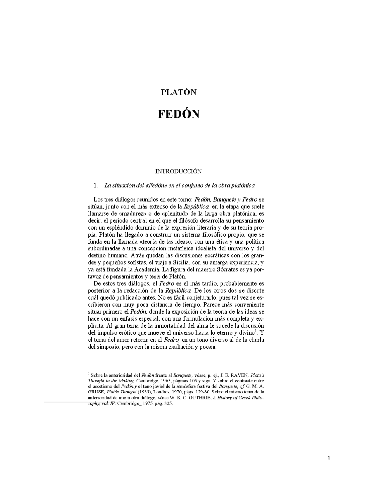 El Fedon Escrito Por Platon Docsity